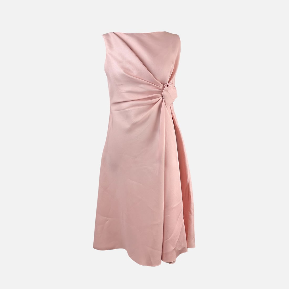 Valentino Pink Sleeveless Draped Dress with Rosette Detail (1 of 6)