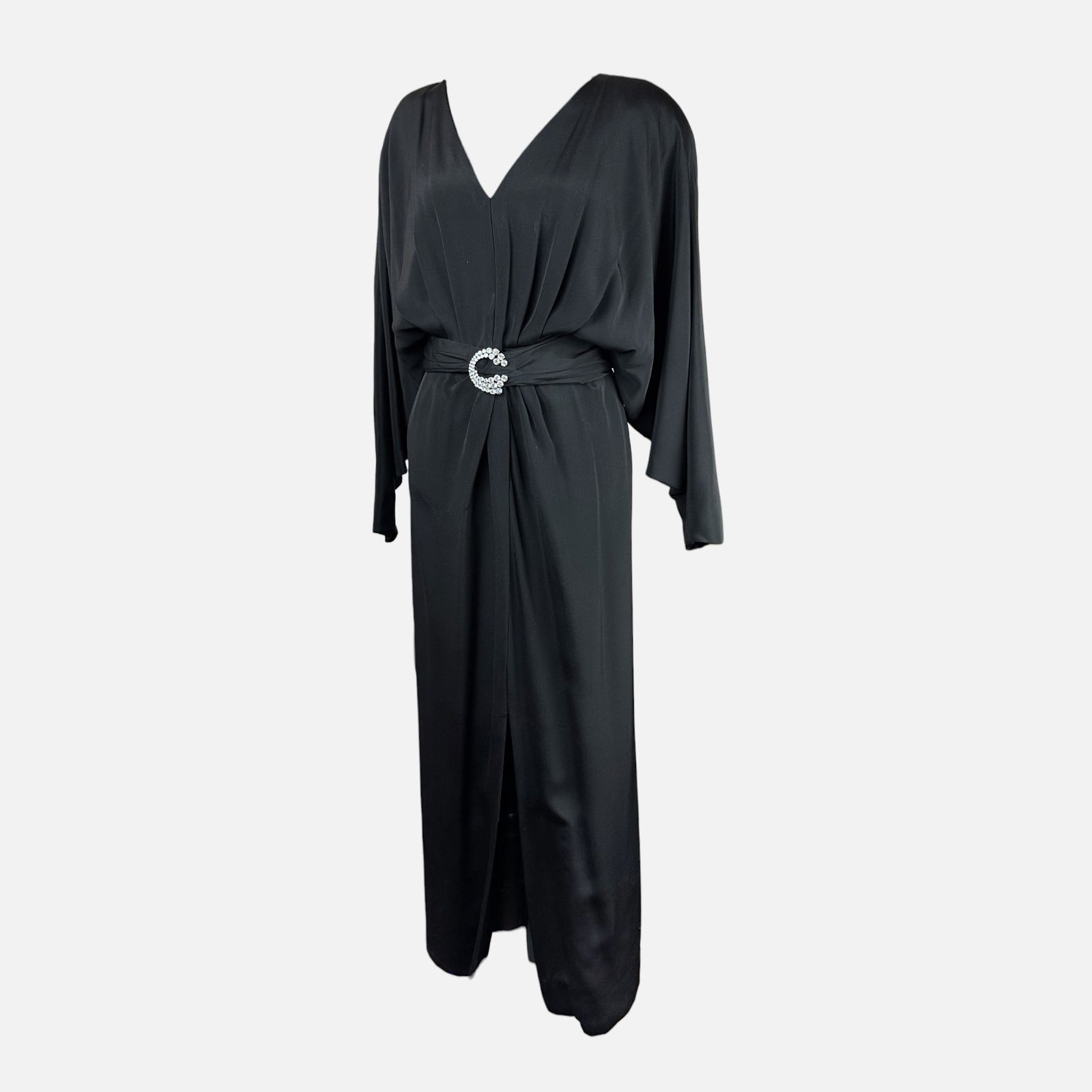 Ingeborg Black Draped Wrap-Style Dress (1 of 4)