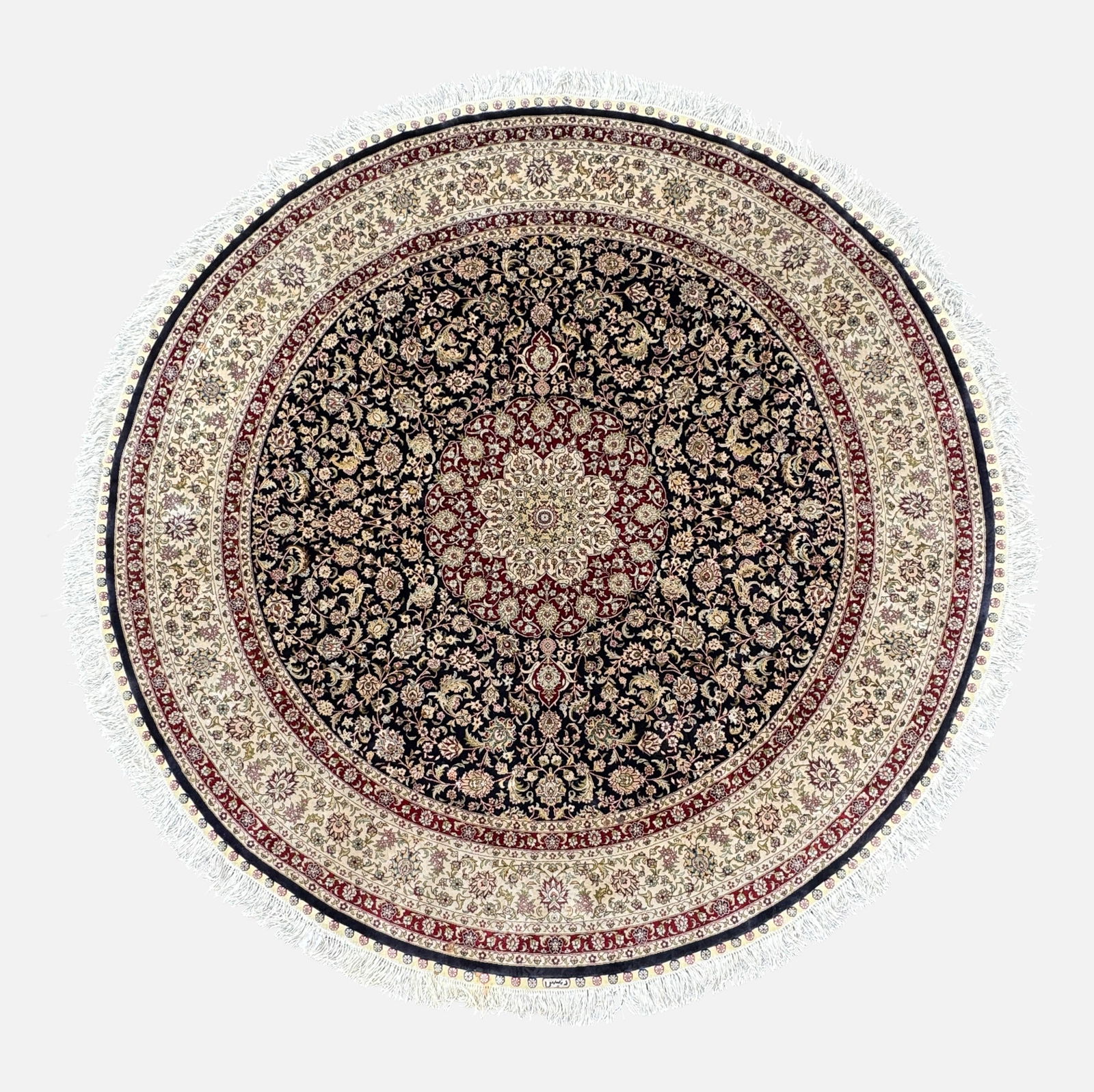 Persian Style Turkish Hereke Hand-Knotted Silk & Wool 62" Round Area Rug (1 of 10)