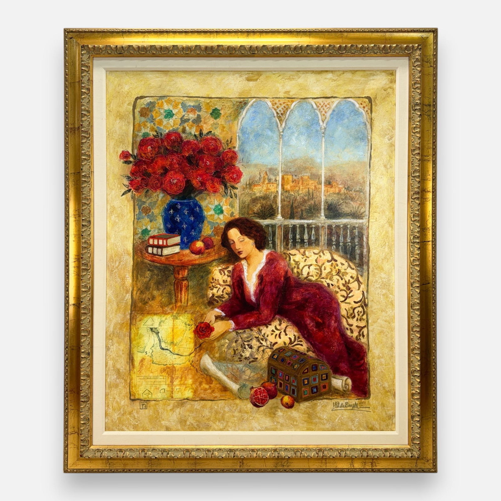 Marisol Bustamante Large Giclee Print Framed: Marisol Bustamante (Spanish, b. 1964), signed lower right. Approx. sight size 49" x 39 1/2". Very good condition.For shipping, we highly recommend Donald Camden at UPS Store 4608. Alternatively, reach