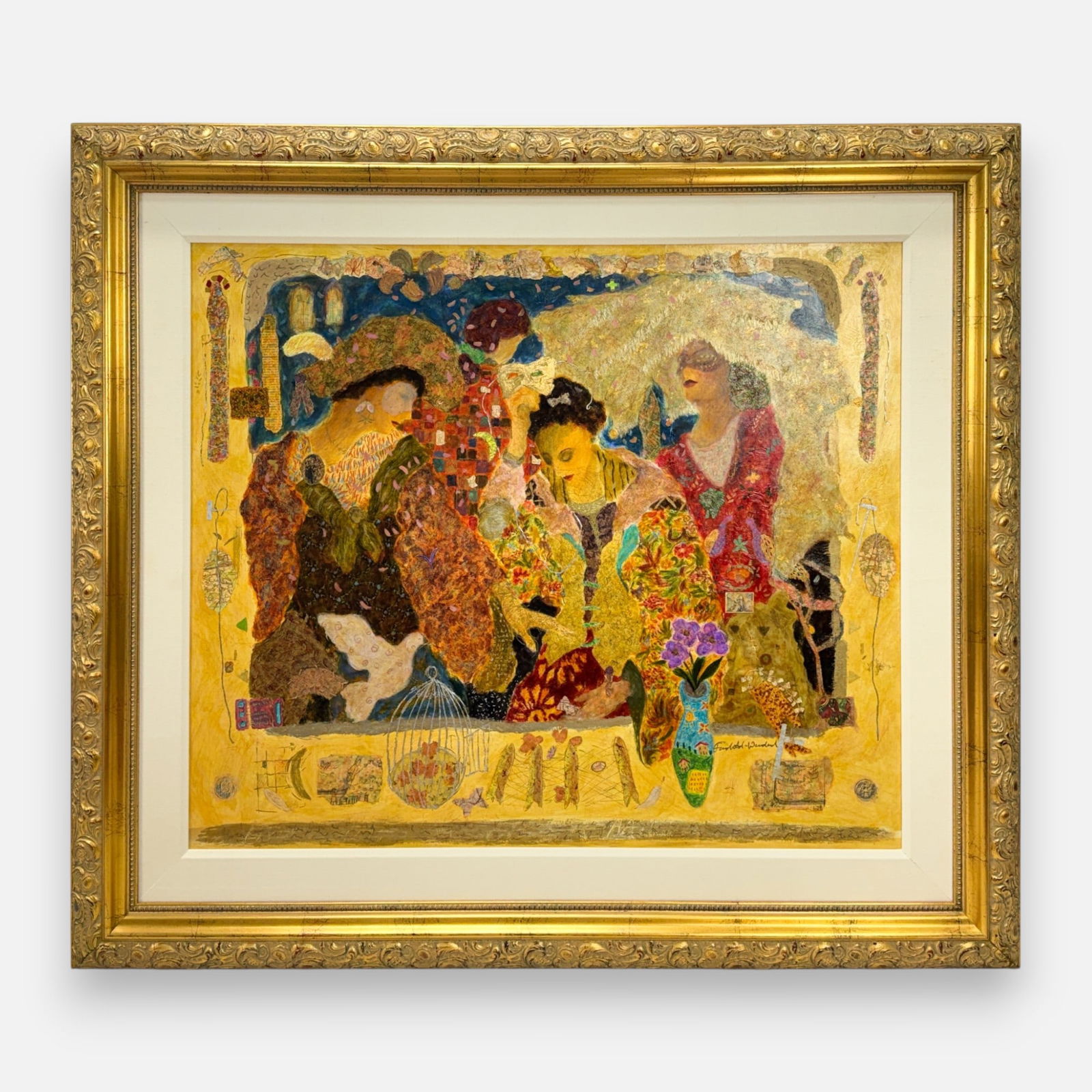 Roy Fairchild-Woodard Masquerade Women Serigraph w/Embellishing Print Framed (1 of 6)