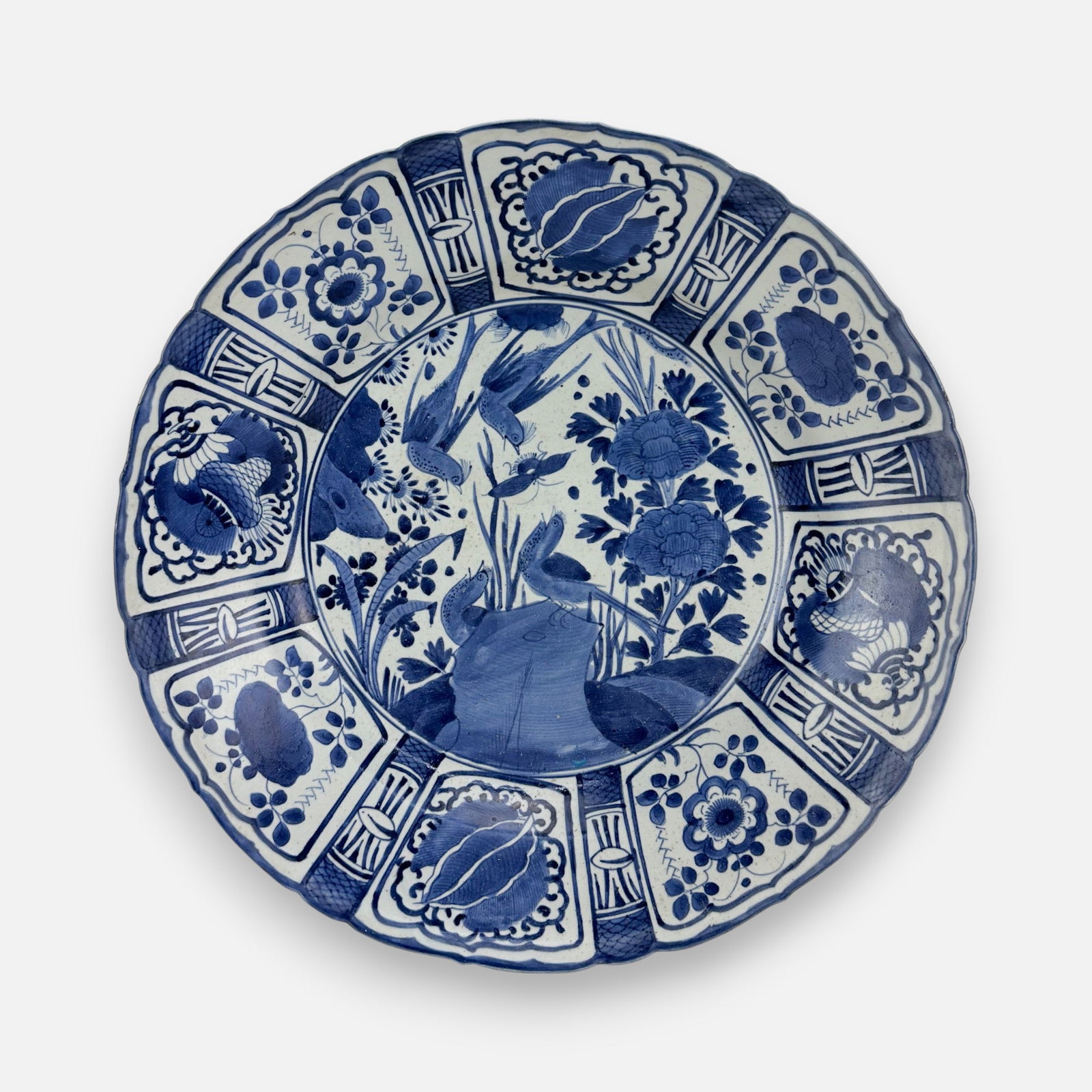 Antique Japanese Arita Blue & White Large Porcelain Charger: Ca. 19thC. Very Good original condition as shown, with only light edgewear.For shipping, we highly recommend Donald Camden at UPS Store 4608. Alternatively, reach out to one of our preferred shippers