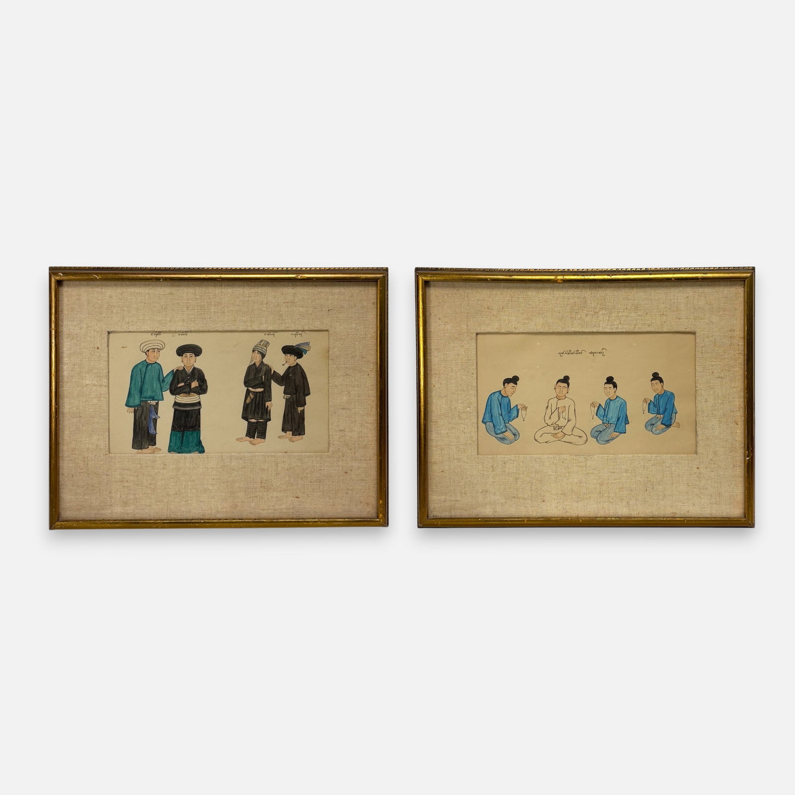 Two Southeast Asian Original Watercolor on Paper Paintings of Native Costume (1 of 10)