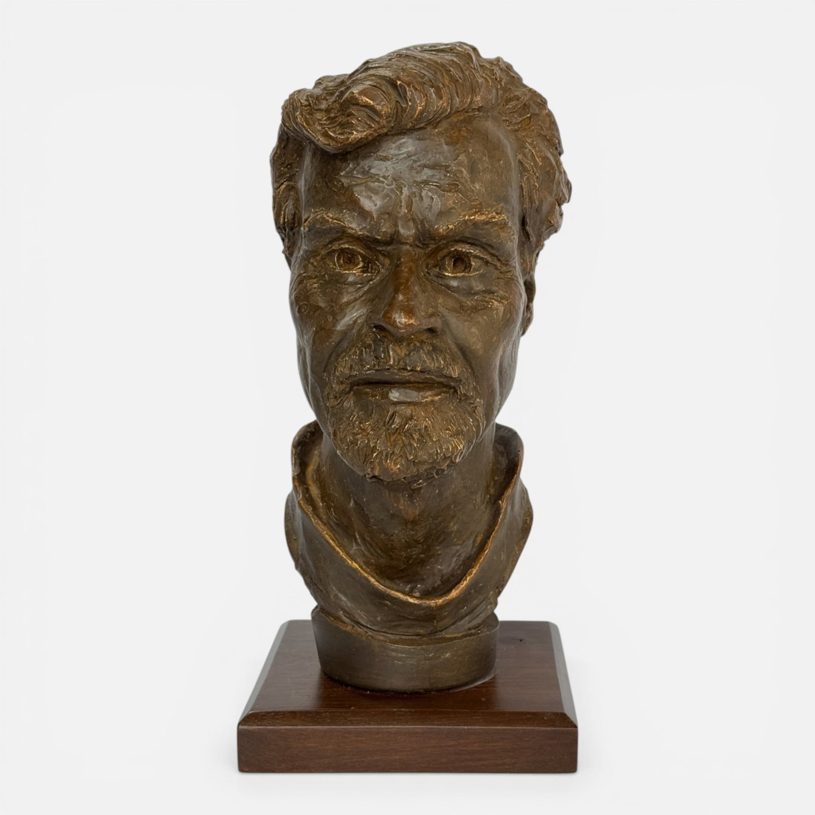Malcolm Harlow "Portrait Bust of Wynn Walters" Plaster Sculpture Model w/Bronze Patina: The first of two portrait busts of Wynn Walters offered in this auction. Approx. sculpture height 17".Malcolm S. Harlow Jr. is a master stone carver and sculptor, noted for his eight-year tenure at th
