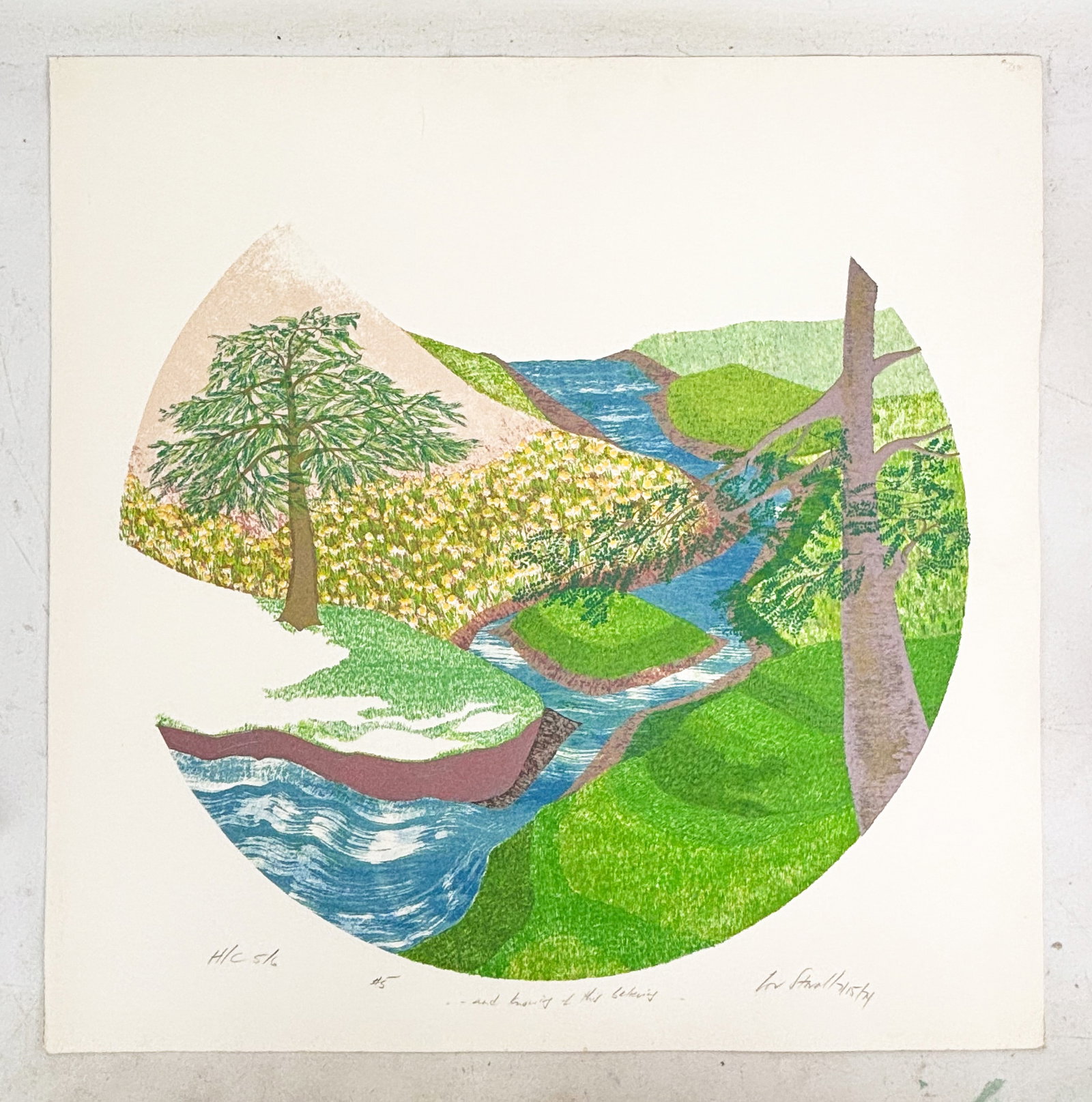 Lou Stovall "...and Knowing of this Believing" 1974 Hors Commerce Color Screenprint: Lou Stovall (American, 1937-2023), ...and Knowing is Believing, pencil signed lower right, numbered H/C 5/6 #5 lower left, titled center bottom. Approx. sheet size 26" x 26"For shipping, we highly rec