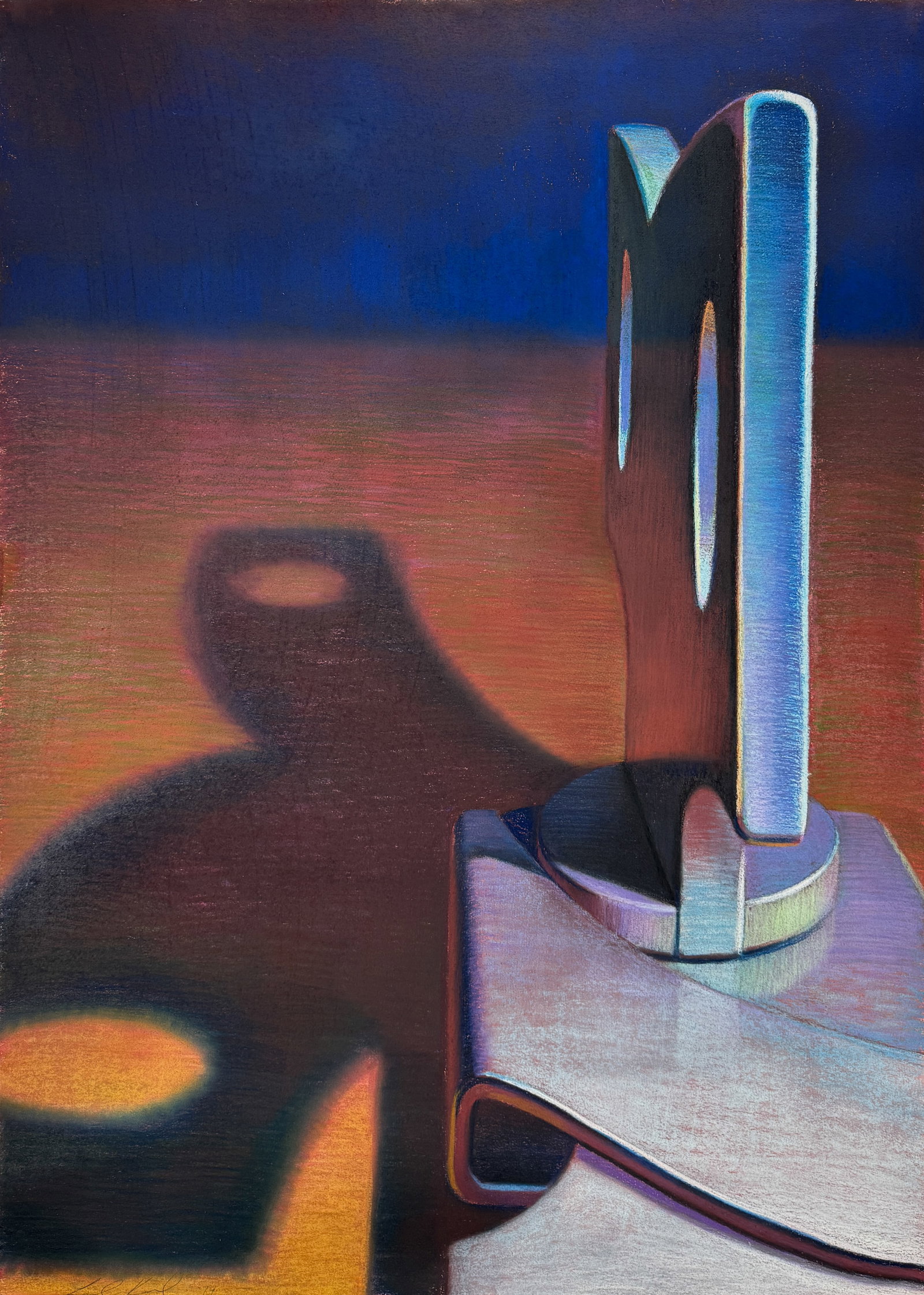 Leonard Koscianski 1979 Large Pastel on Paper Work: Leonard Koscianski (American, b. 1952), 1979, pastel on paper, pencil signed and dated lower right. Approx. sheet size 41 1/4" x 29 1/2". Affixed to board with masking tape. Board size included in lis