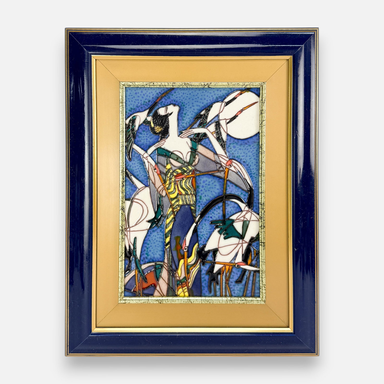Contemporary Asian Art Pottery Tile "Homage to Chikako" by Ting Shao Kuang: For shipping, we highly recommend Donald Camden at UPS Store 4608. Alternatively, reach out to one of our preferred shippers listed at the link below or elect for LiveShipping in the checkout screen. 