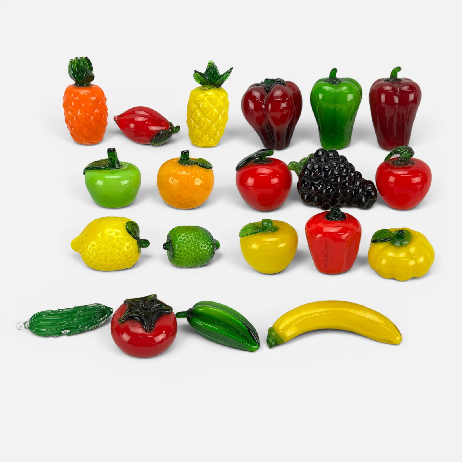 Hand Blown Lampwork Art Glass Vegetable & Fruit 20 Pc Collection: Measurement is for the grapes. For shipping, we highly recommend Donald Camden at UPS Store 4608. Alternatively, reach out to one of our preferred shippers listed at the link below or elect for LiveSh