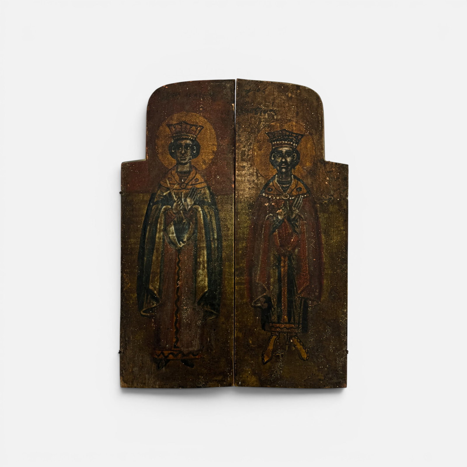 Antique 18thC Continental Hand Painted Wood Religious Icon: Measurement is for one of the two. For shipping, we highly recommend Donald Camden at UPS Store 4608. Alternatively, reach out to one of our preferred shippers listed at the link below or elect for Li