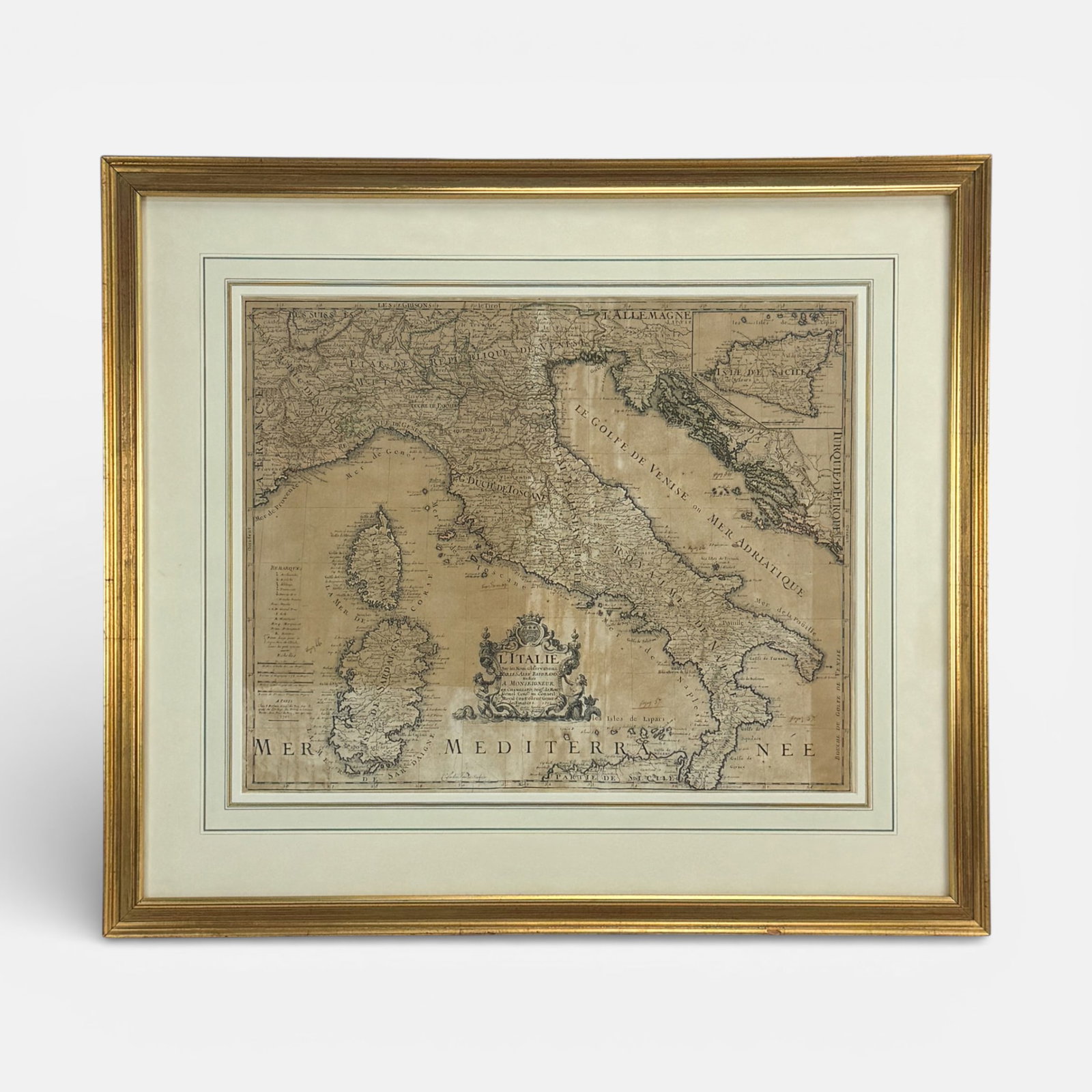 Scarce Original Antique 1701 Charles Inselin L'Italie Map of Italy (1 of 8)