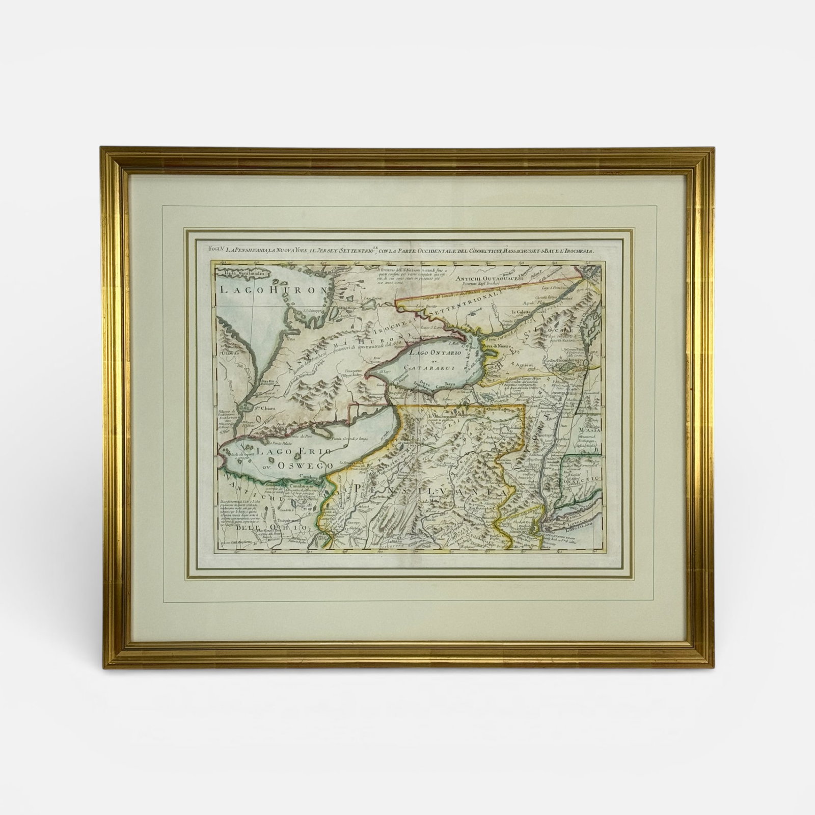 Antique 1787 Antonio Zatta "La Pensilvania, La Nuova York, Il Jersey Settentrio" Hand Color Map (1 of 9)