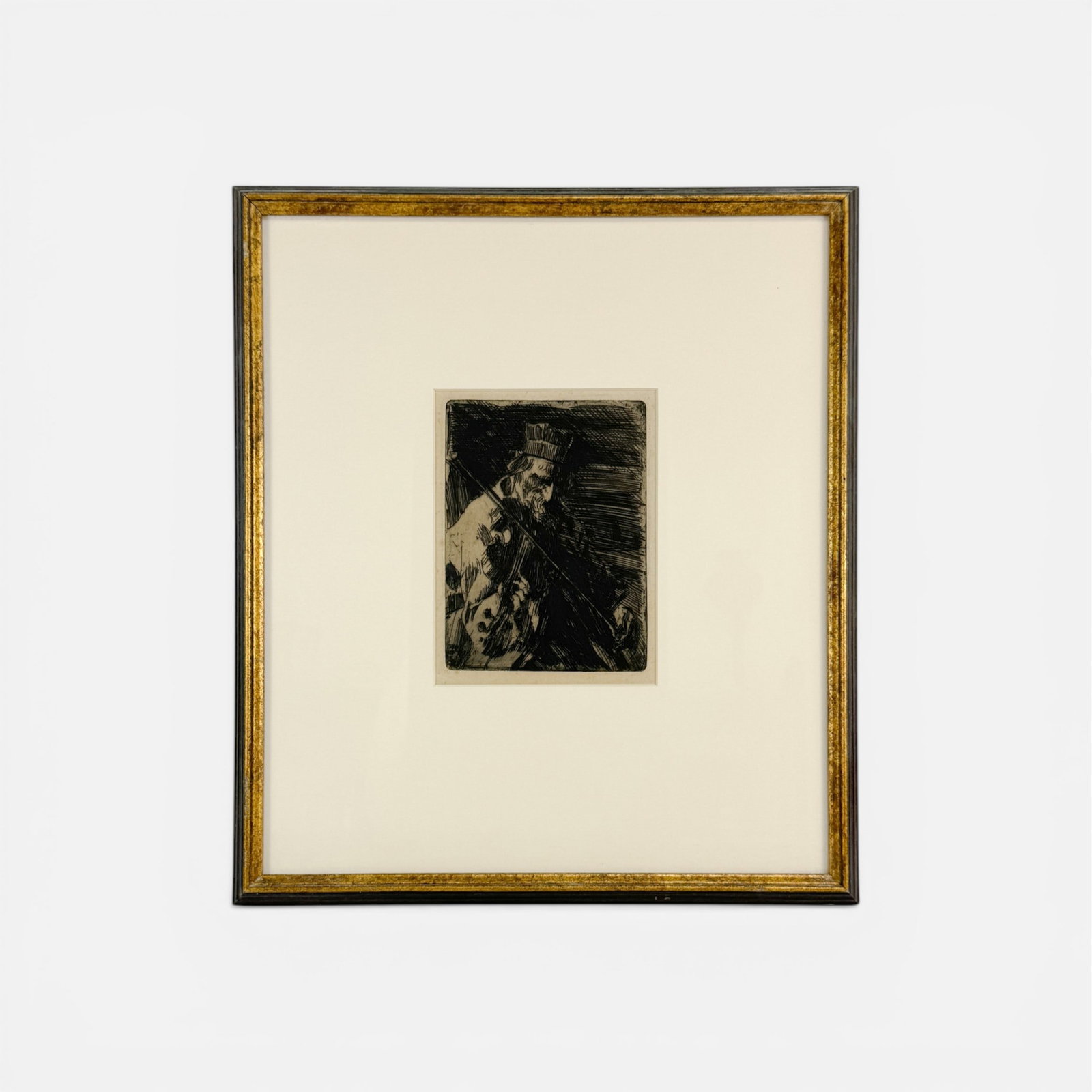 Anders Zorn "Village Violinist" Etching Antique Framed Print: For shipping, we highly recommend Donald Camden at UPS Store 4608. Alternatively, reach out to one of our preferred shippers listed at the link below or elect for LiveShipping in the checkout screen. 