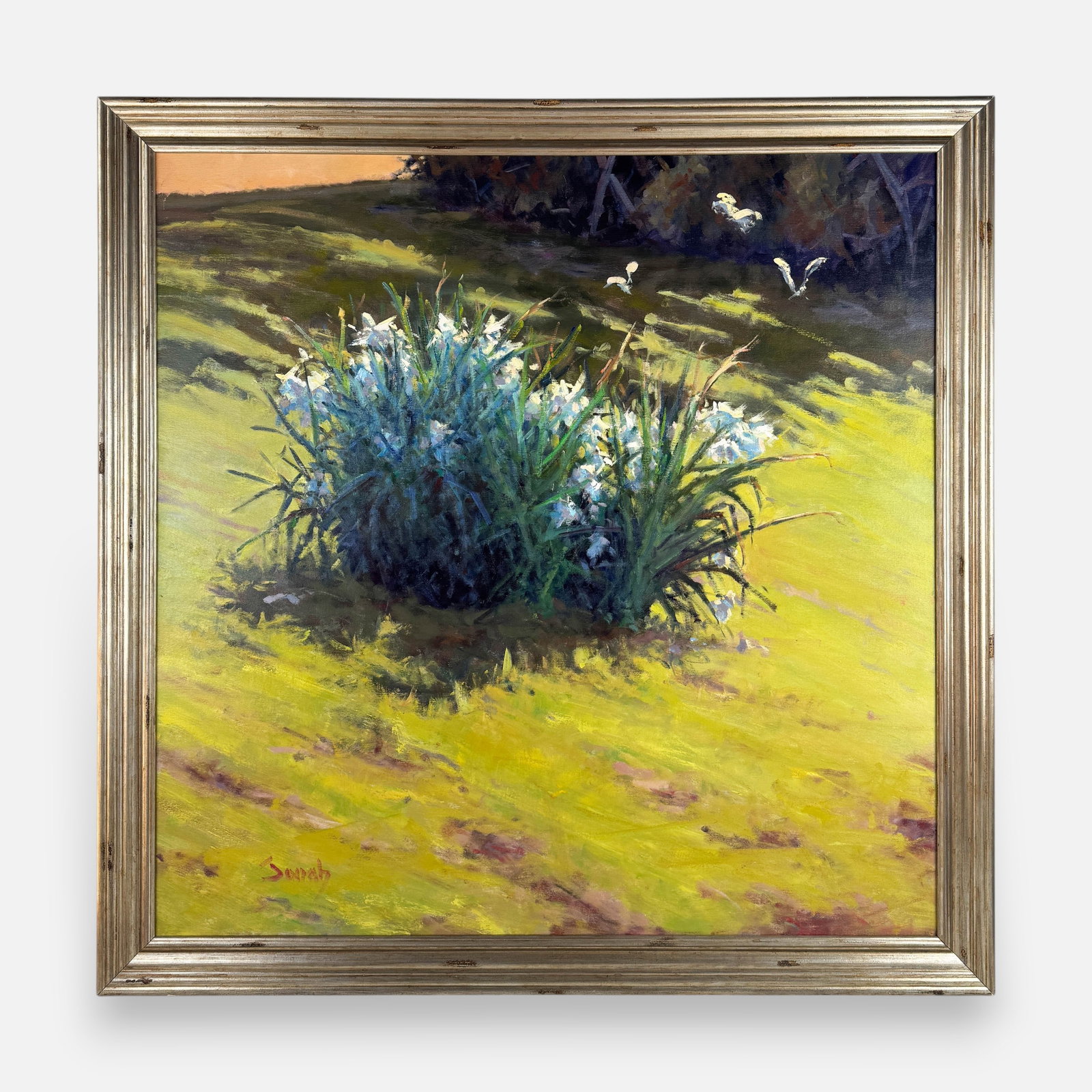 Jonah Jones Impressionist Oil on Canvas Large Painting: Jonah Jones (Contemporary), oil on canvas, signed "Jonah" as shown. Very good condition. Approx. canvas size 48" x 47 1/2". For shipping, we highly recommend Donald Camden at UPS Store 4608. Alternati
