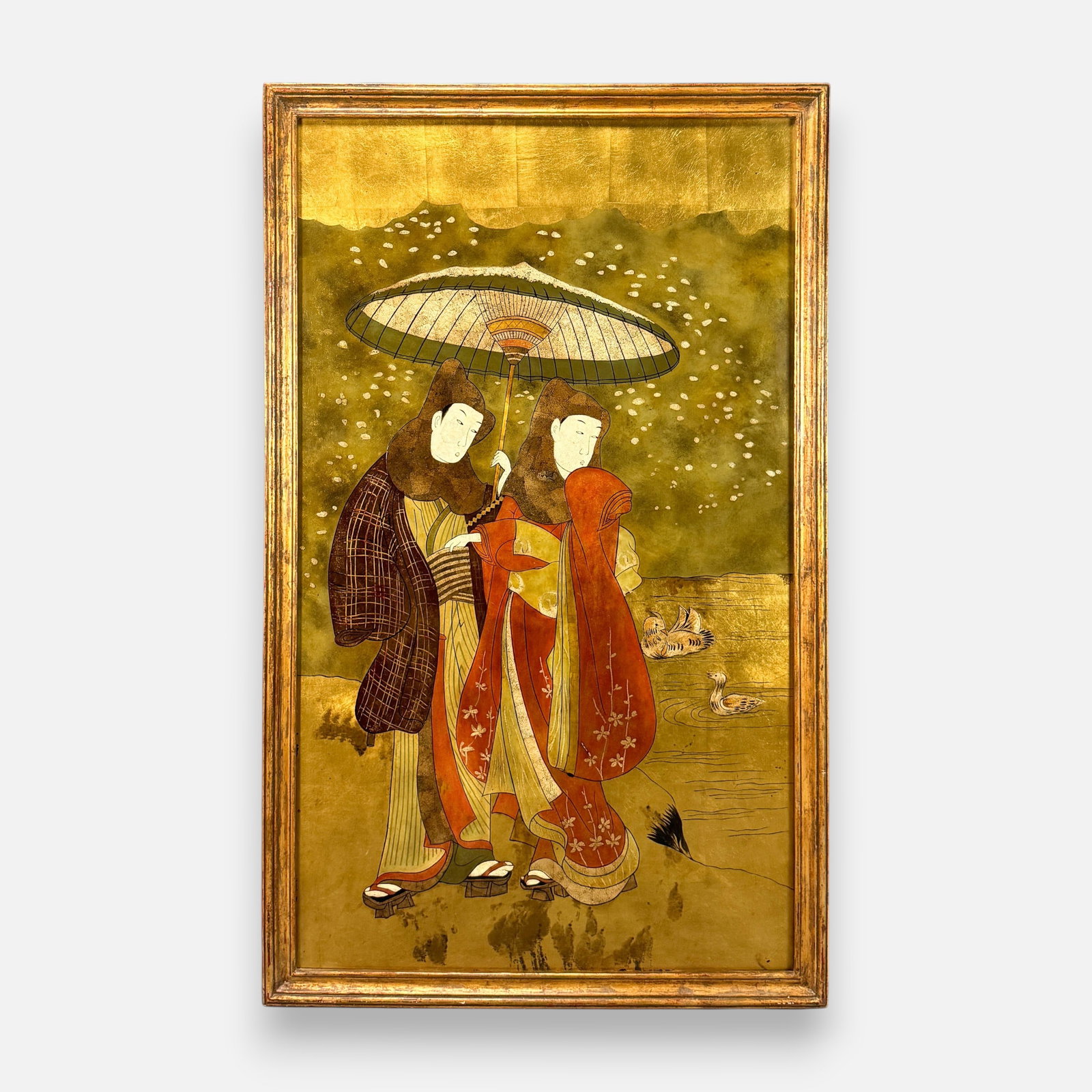 Large Contemporary Chinese Mixed Media Painting Framed Mural: Ca. second half 20thC. See photos to see condition clearly. For shipping, we highly recommend Donald Camden at UPS Store 4608. Alternatively, reach out to one of our preferred shippers listed at the l