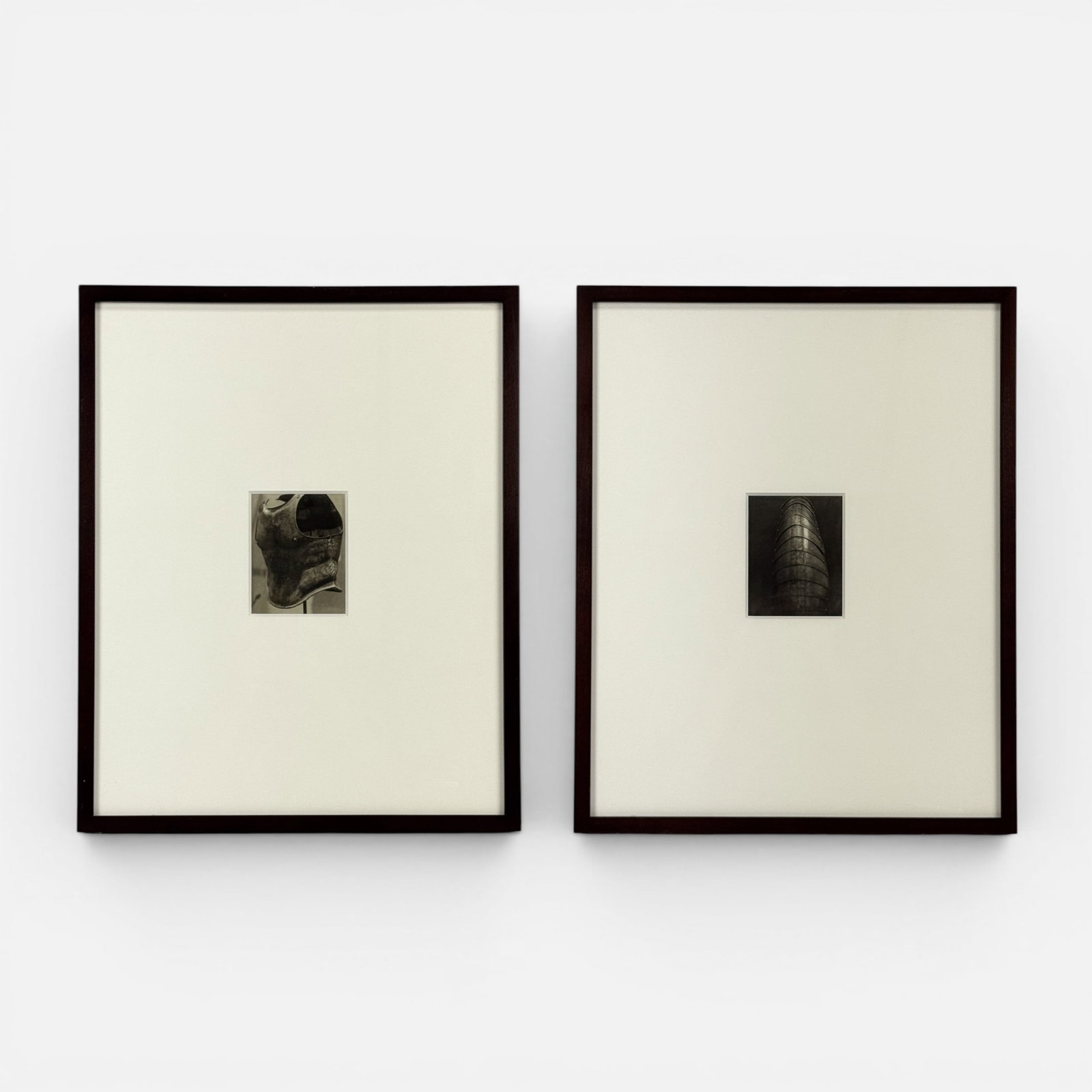 Two Tanya Marcuse Original Ancient Armor Photograph Platinum Framed Prints: Approx. sight sizes 4 1/2" x 3 1/2". For shipping, we highly recommend Donald Camden at UPS Store 4608. Alternatively, reach out to one of our preferred shippers listed at the link below or elect for 