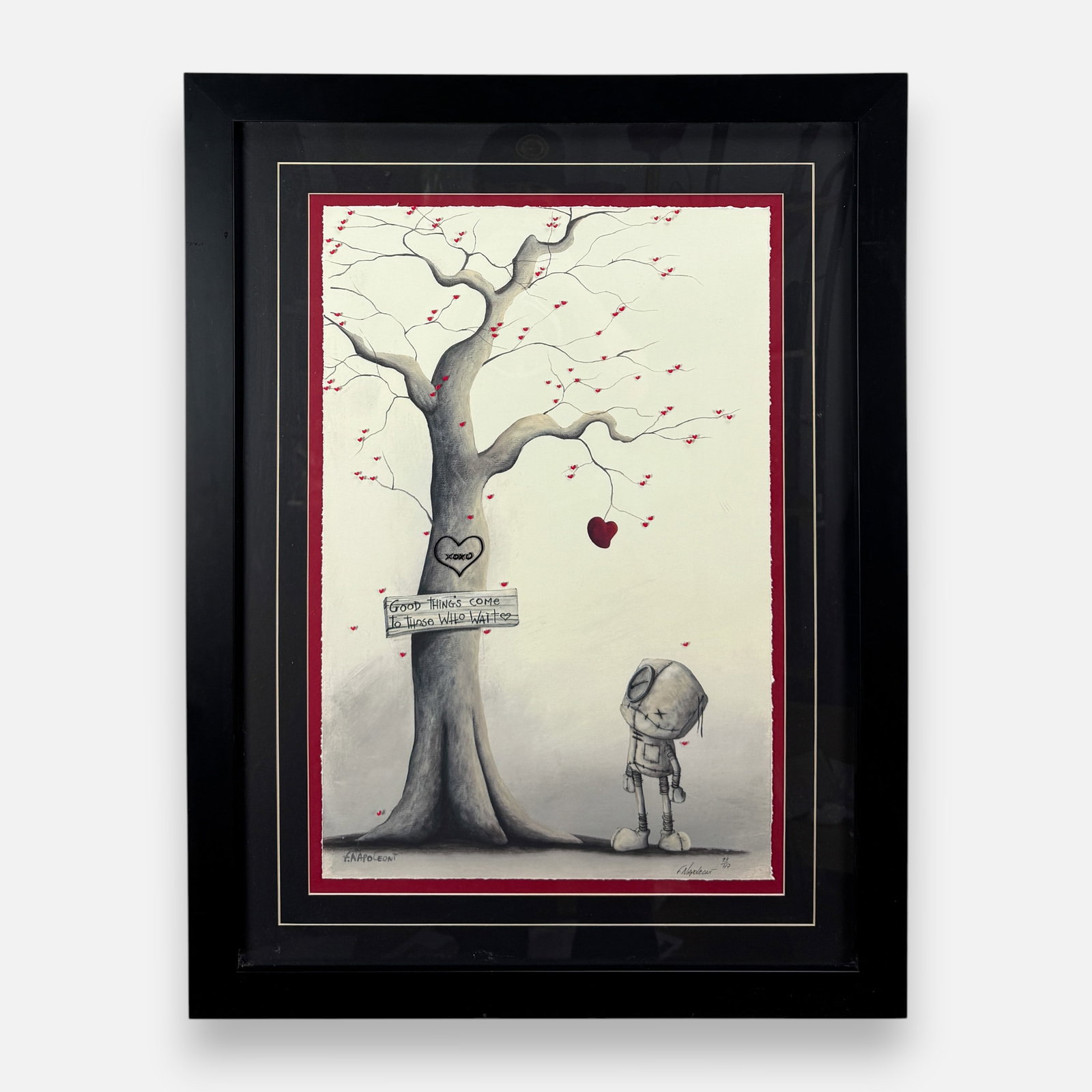 Fabio Napoleoni "Good Things Come to Those Who Wait" Giclee Print: Fabio Napoleoni (American, b. 1972), Good Things Come to Those Who Wait, signed, numbered #93/117. Float-mounted. Approx. sheet size 22 1/4" x 14 3/4". For shipping, we highly recommend Donald Camden