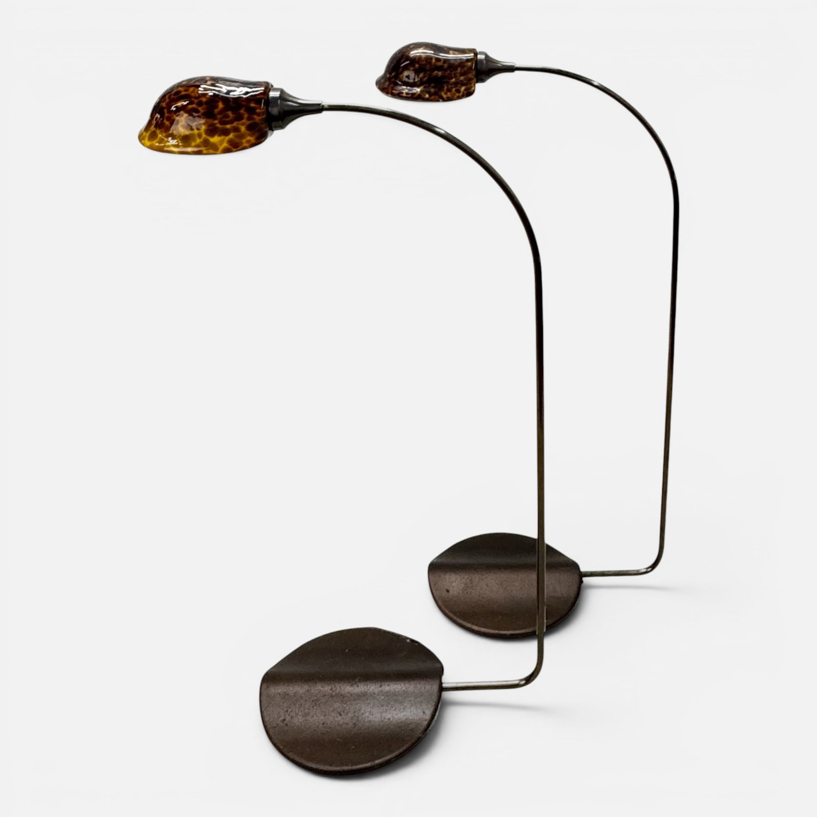 Pair Morrison Custom Lighting Tortoise Shell Glass Shade Adjustable Floor Lamps: For shipping, we highly recommend Donald Camden at UPS Store 4608. Alternatively, reach out to one of our preferred shippers listed at the link below or elect for LiveShipping in the checkout screen.