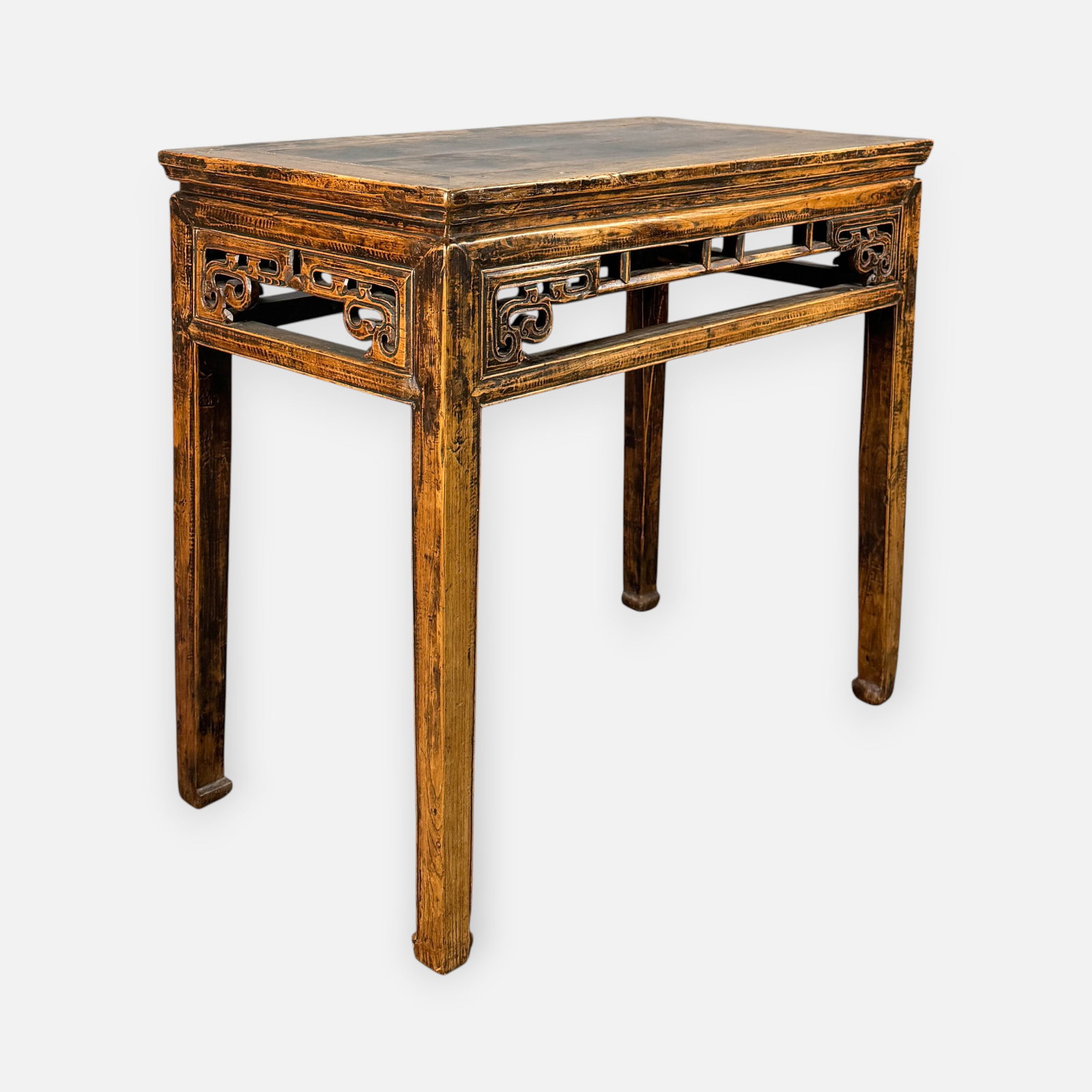 Antique Chinese Carved Elm Wood Ming Style Side Table: For shipping, we highly recommend Donald Camden at UPS Store 4608. Alternatively, reach out to one of our preferred shippers listed at the link below or elect for LiveShipping in the checkout screen. 