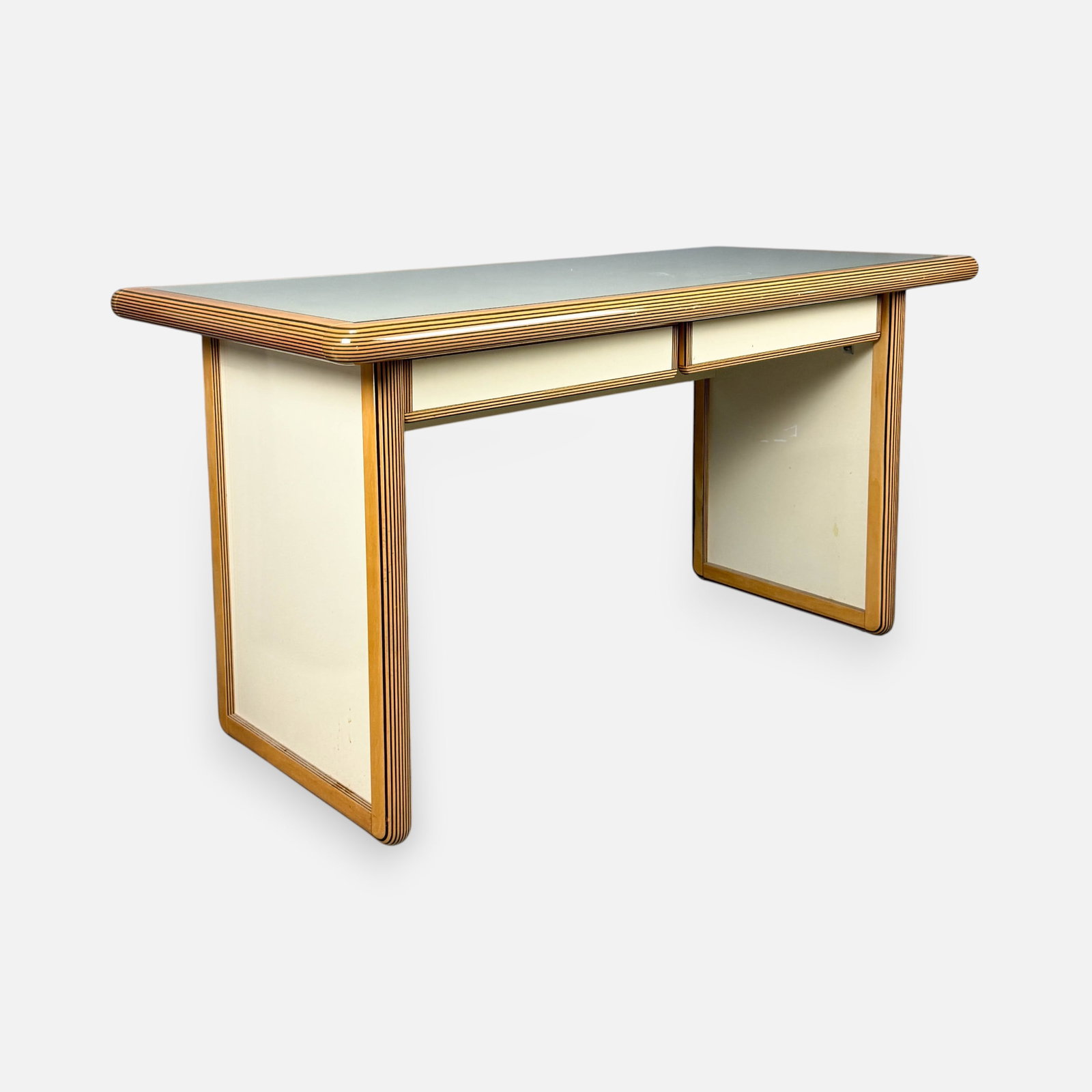 Afra & Tobia Modernist 2-Drawer Work Table w/Laminated Ply Construction (1 of 7)