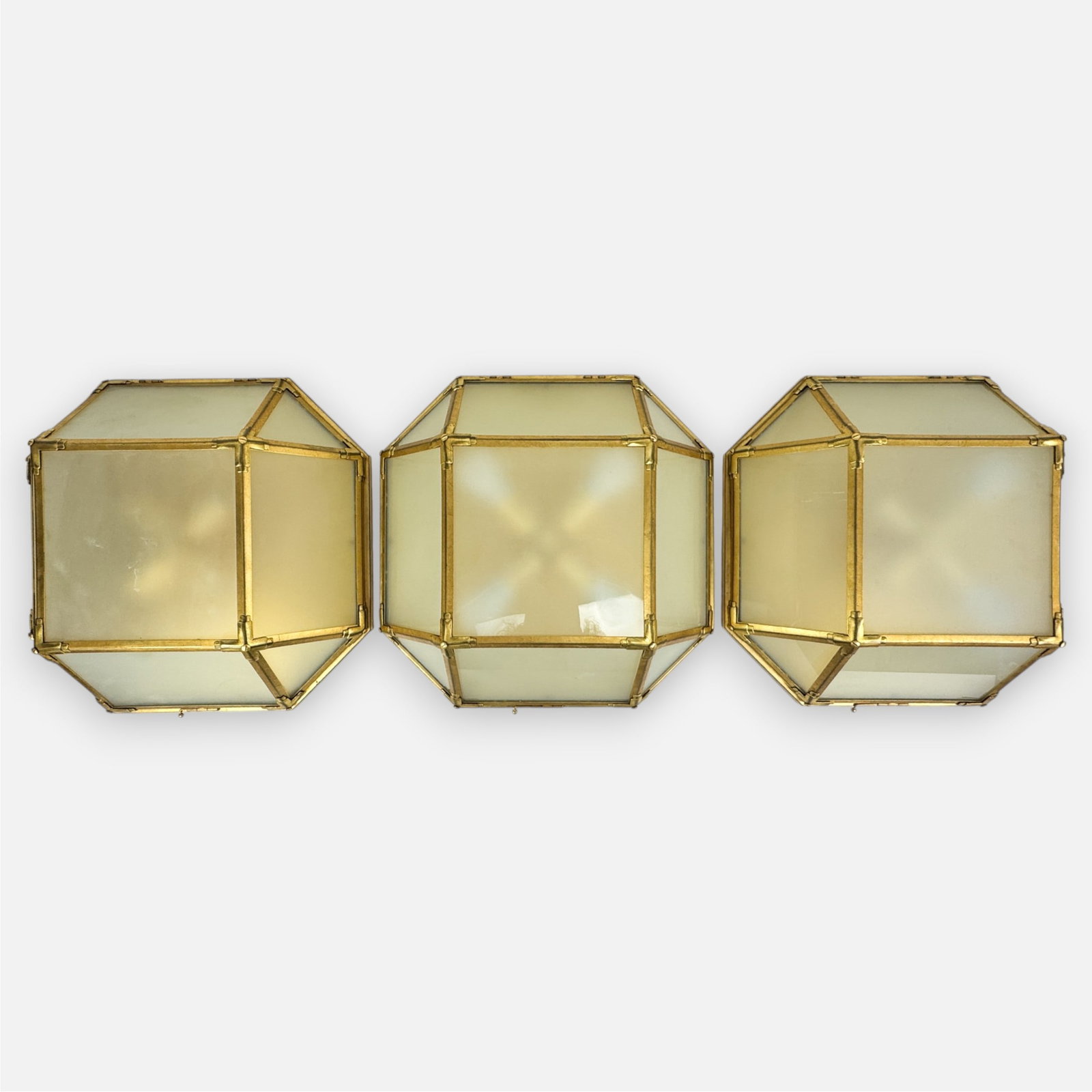 Three Suzanne Kasler for Visual Comfort Morris Flush Mount Lighting Fixtures: For shipping, we highly recommend Donald Camden at UPS Store 4608. Alternatively, reach out to one of our preferred shippers listed at the link below or elect for LiveShipping in the checkout screen. 