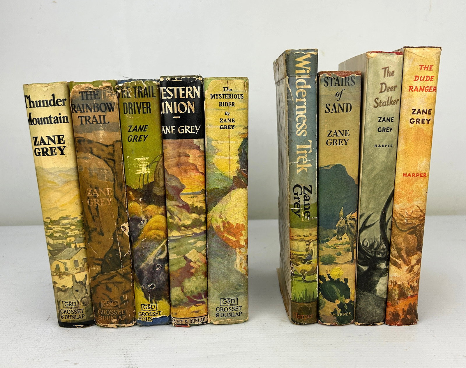 9 Piece Collection Zane Grey Western Novels Including 4 First Editions Dustjacket (1 of 9)