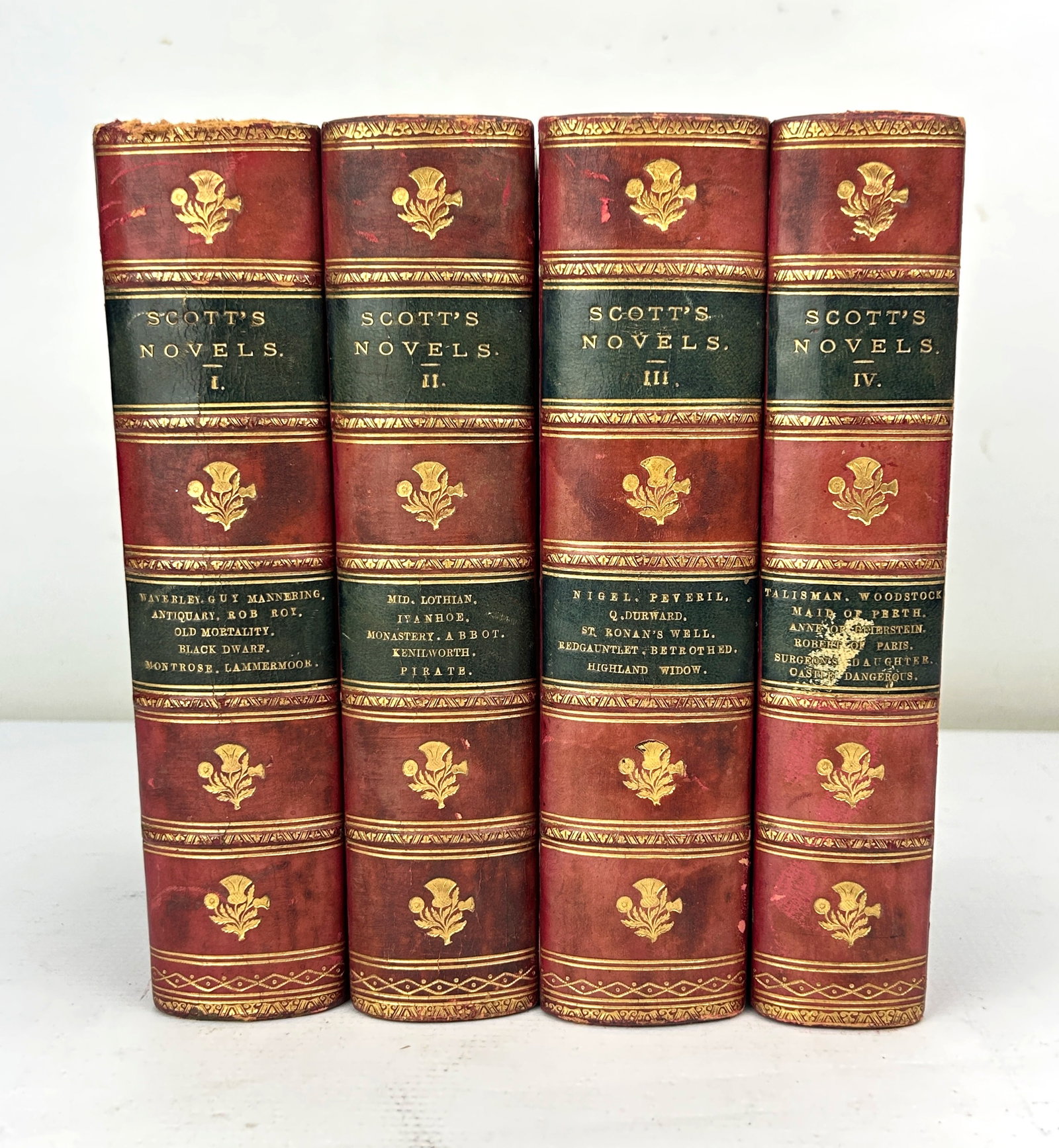 Set of Four Waverly Novels by Sir Walter Scott 1860s Very Good Original Condition (1 of 7)