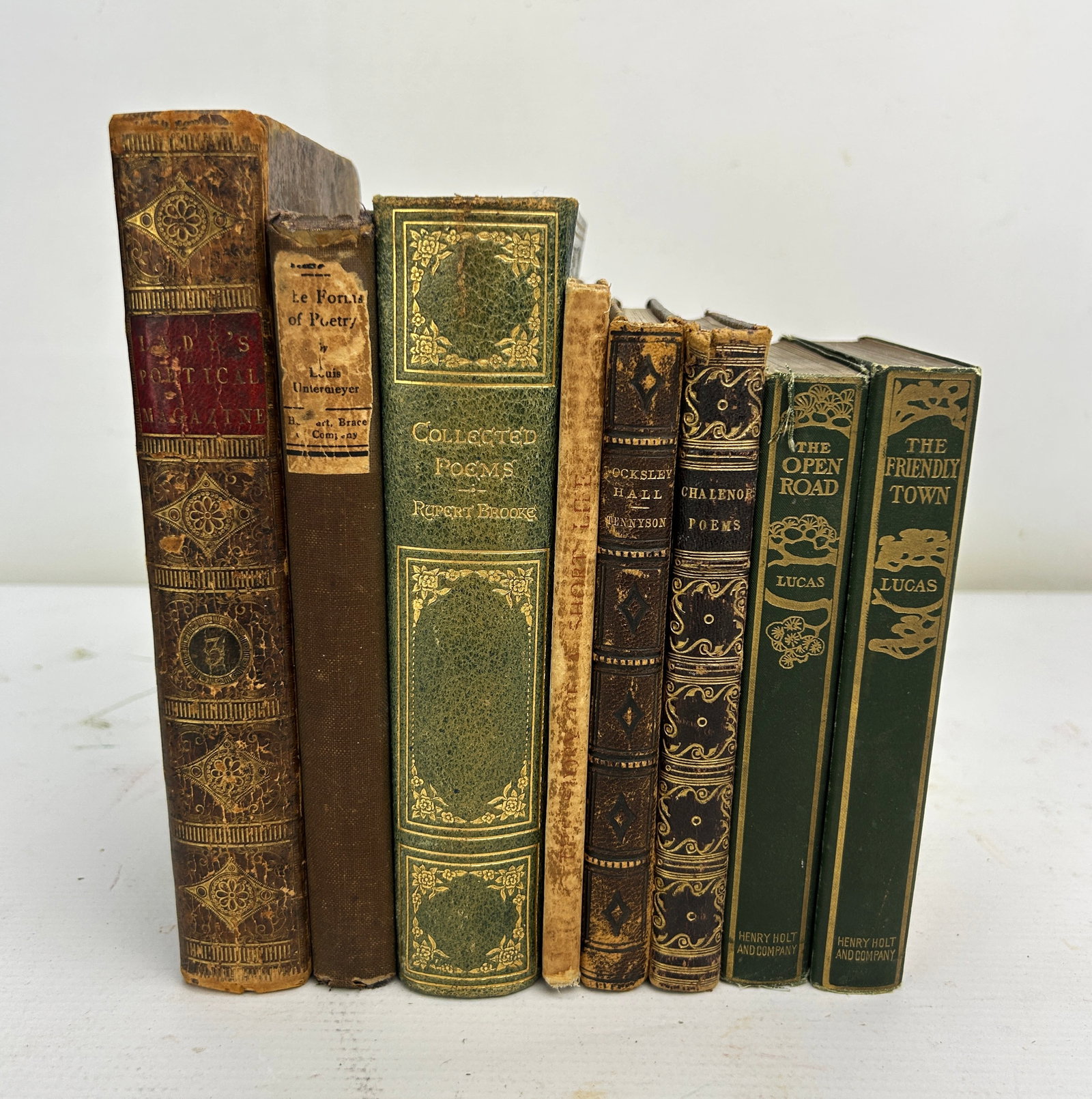 Collection of Eight Antique Poetry Books By Various Authors 18th-20thC: Condition varies, most being fair to good. For shipping, we highly recommend Donald Camden at UPS Store 4608. Alternatively, reach out to one of our preferred shippers listed at the link below or elec