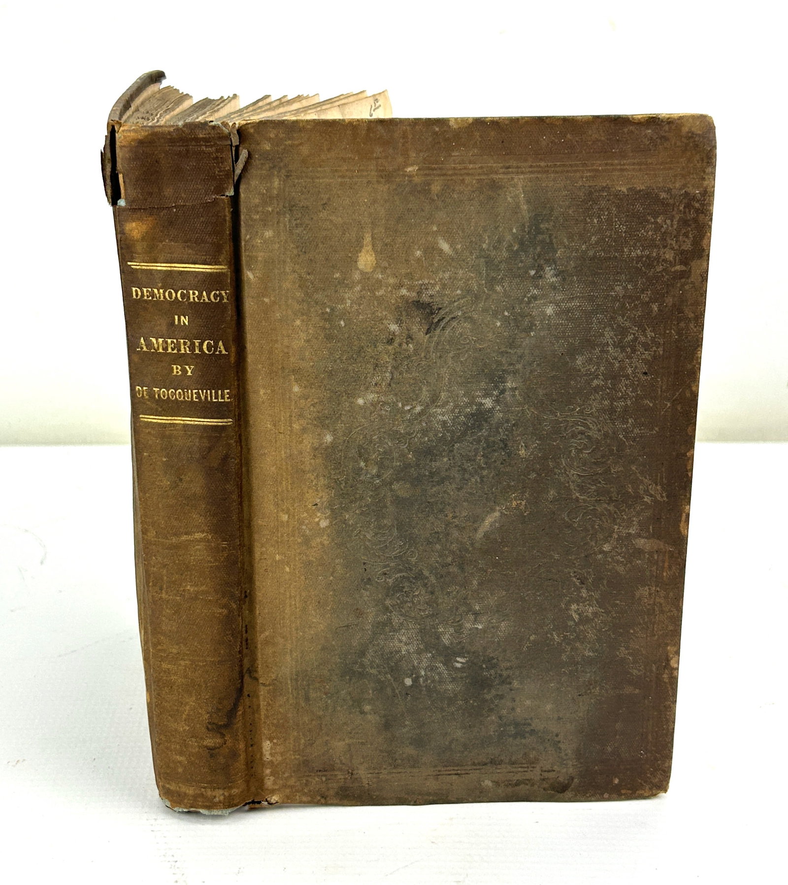 "Democracy in America" 3rd Edition Alexis De Tocqueville 1839 Plus Extra Book: Fair to good condition, complete. Please see photos for best idea of condition specifics. For shipping, we highly recommend Donald Camden at UPS Store 4608. Alternatively, reach out to one of our pref