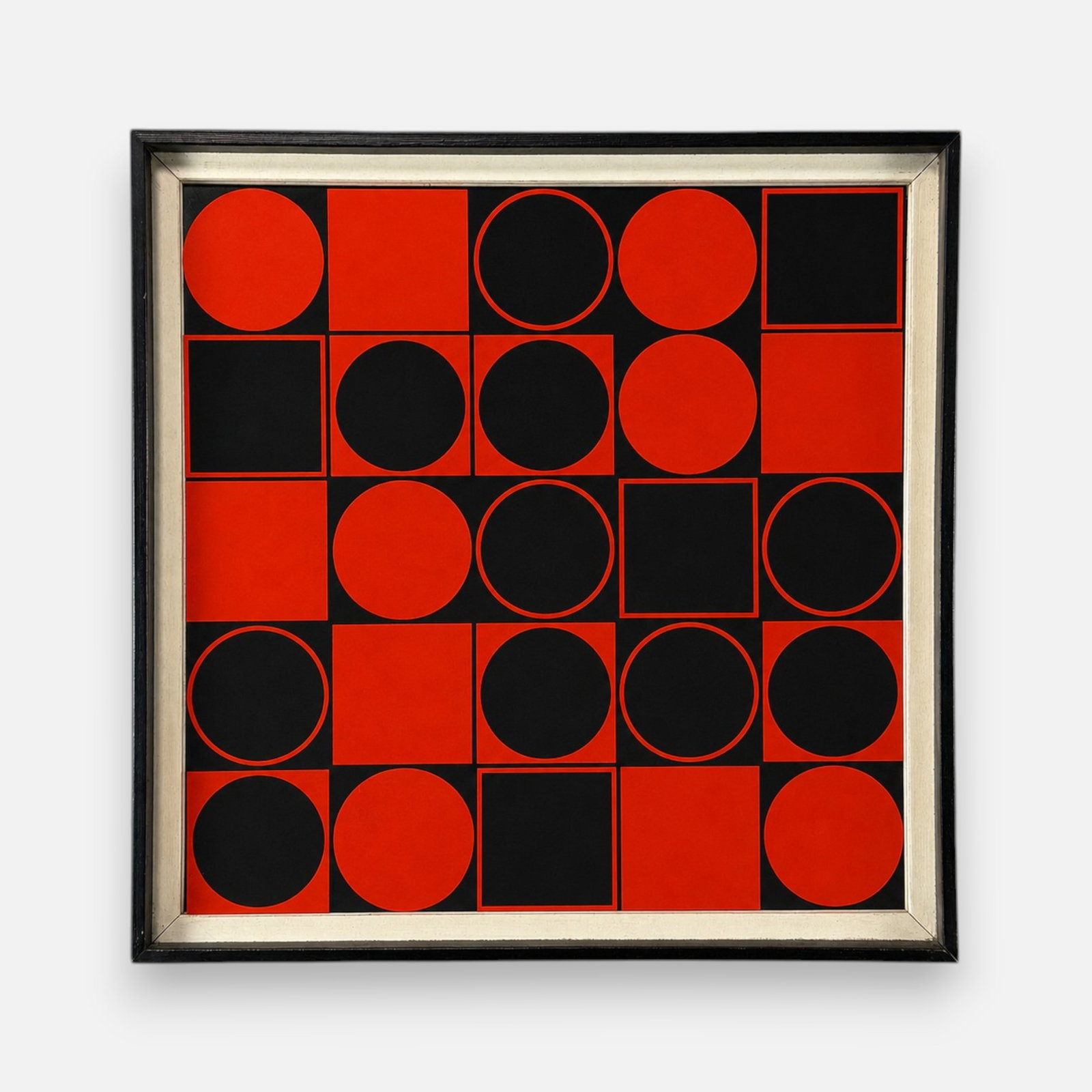 Tom Tru Geometric Op-Art Wall Mirror: Good overall with shown minor scuffs and paint loss. For shipping, we highly recommend Donald Camden at UPS Store 4608. Alternatively, reach out to one of our preferred shippers listed at the link bel