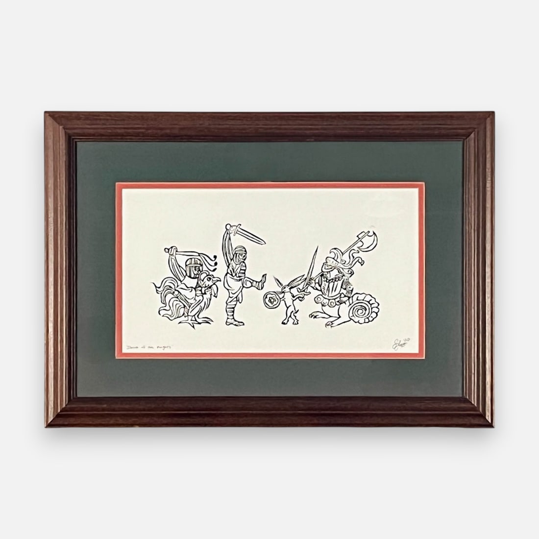 Sair Lazzaro "Dance of the Knights" Hand Carved Linoprint (1 of 4)