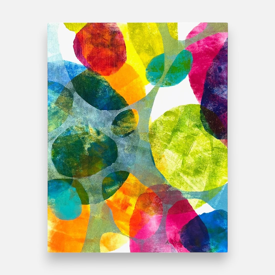 Andrea Cybyk "What Tangled Webs We Weave" Acrylic on Paper: Music: "Dances of the Knights". Approx. sight size 14" x 11". Description by the Artist: "What Tangled Webs We Weave" explores the complexities of relationships - a tug between what the heart wants an
