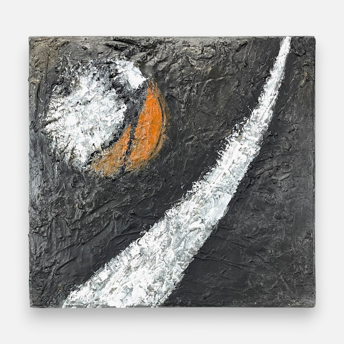 Joseph Kieffer "World Cup" Acrylic on Board with Plaster of Paris: Music: "Dances of the Knights". Approx. sight size 23 1/2" x 25". Description by the Artist: I had a panel I had stressed with Plaster of Paris (making the piece quite heavy) and acrylic paint buildin