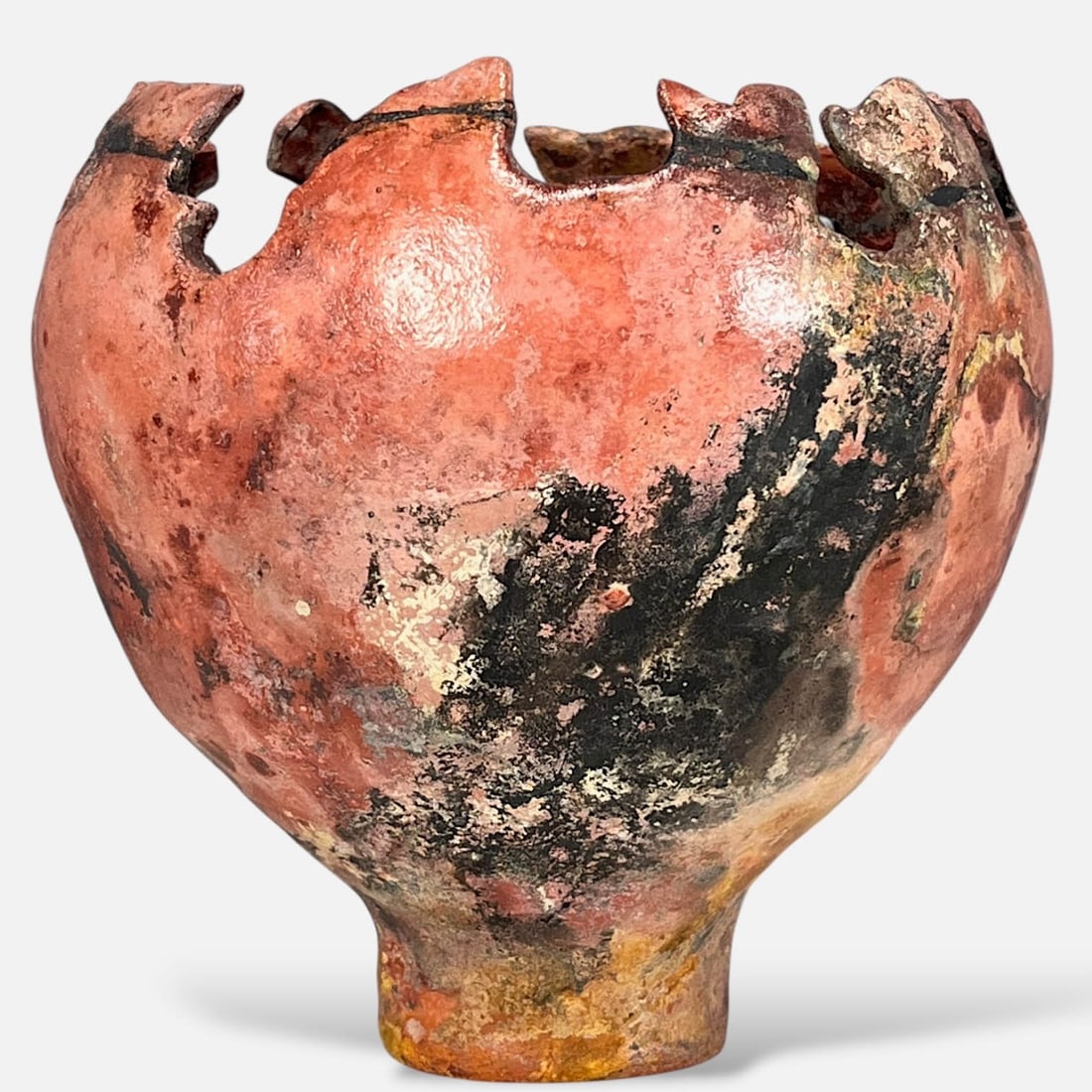 Susan Curda "Colors of the Half-Light" Coiled Clay Raku Fired (1 of 4)