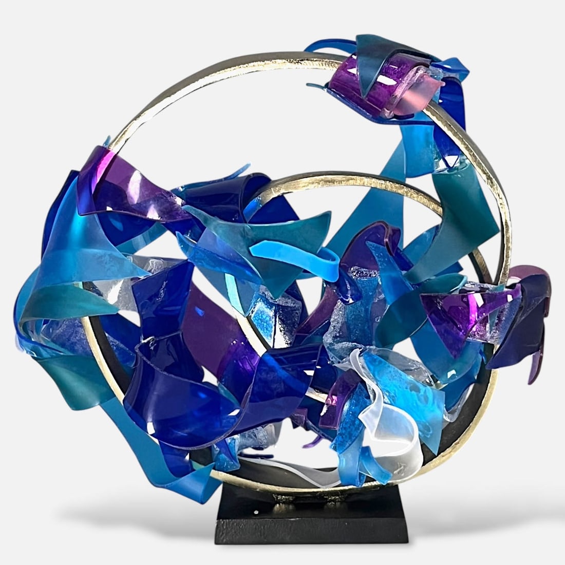 Barbara Januszkiewicz "Gently Vibrant" Plexiglass and Steel Sculpture (1 of 4)