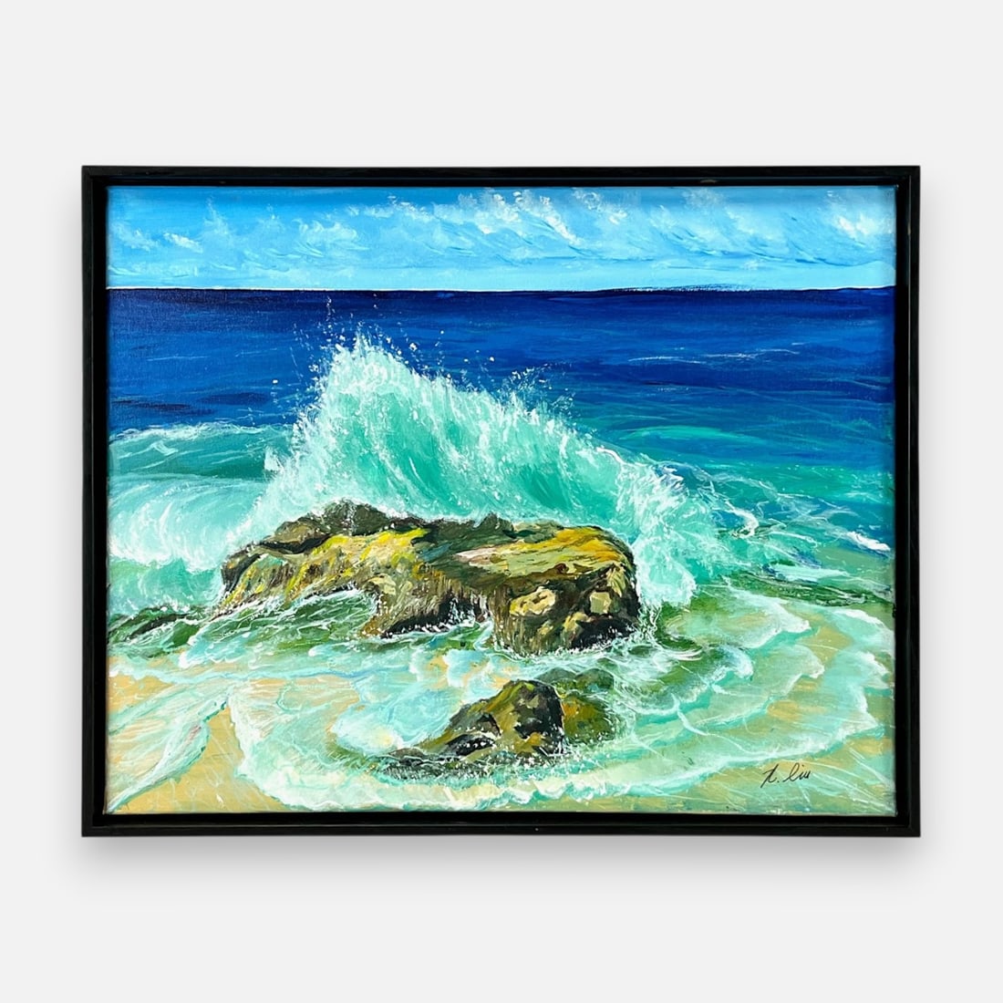 Xianling Liu "Where Water Meets Stone" Acrylic on Canvas (1 of 3)
