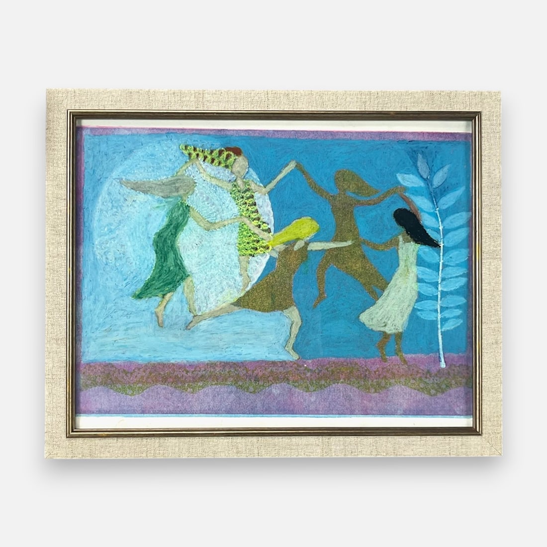 Heidi O. Vatanka "Dancers I" Monotype and Oil Pastel: Music: "Mississippi Suite." Approx. sight size 10" x 13.5". Framed and sealed. Ararity Auctions is proud to partner with Del Ray Artisans, the Symphony Orchestra of Northern Virginia (SONOVA), and the