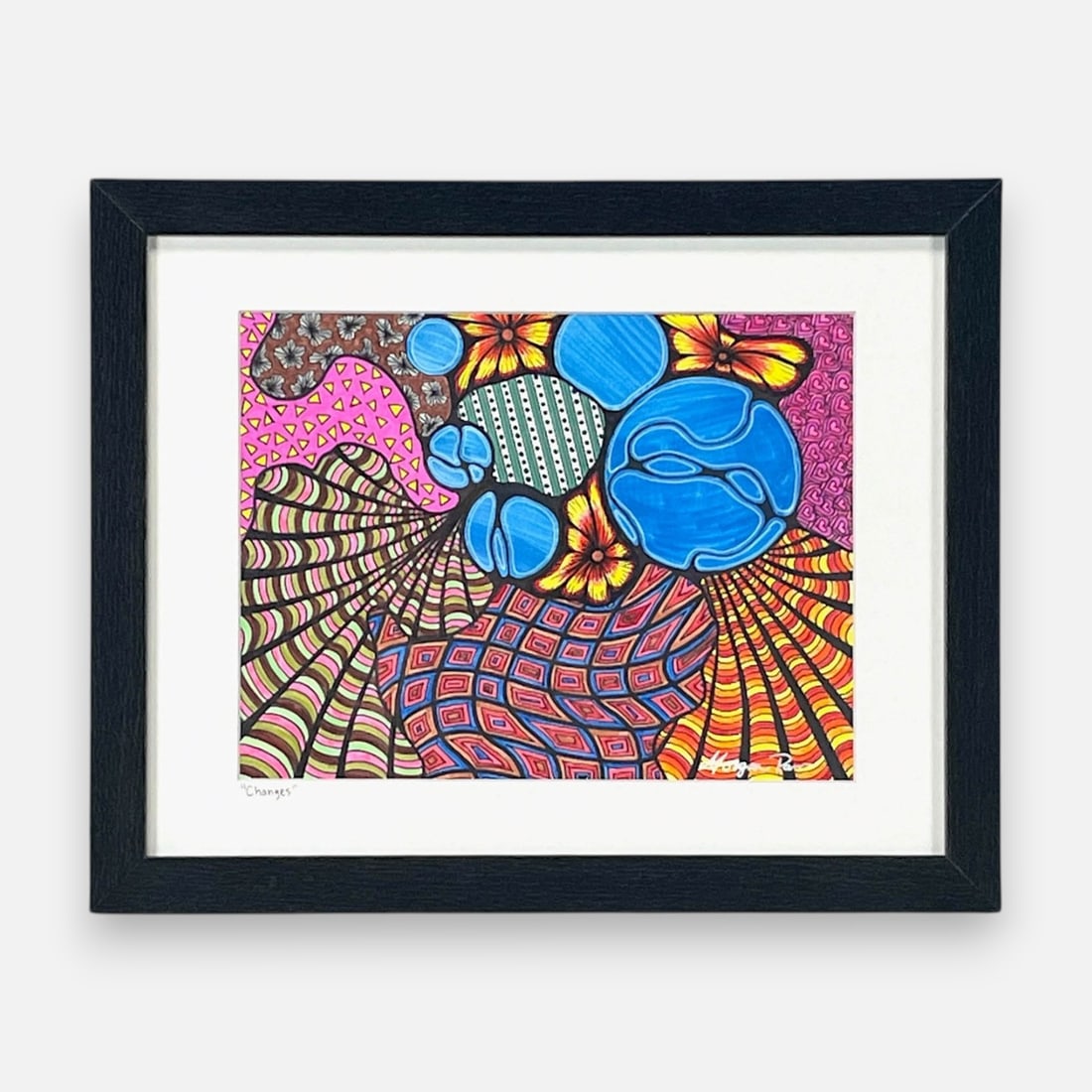 Morgan Parr "Changes" Neurographic and Zentangle on Paper with Marker (1 of 3)