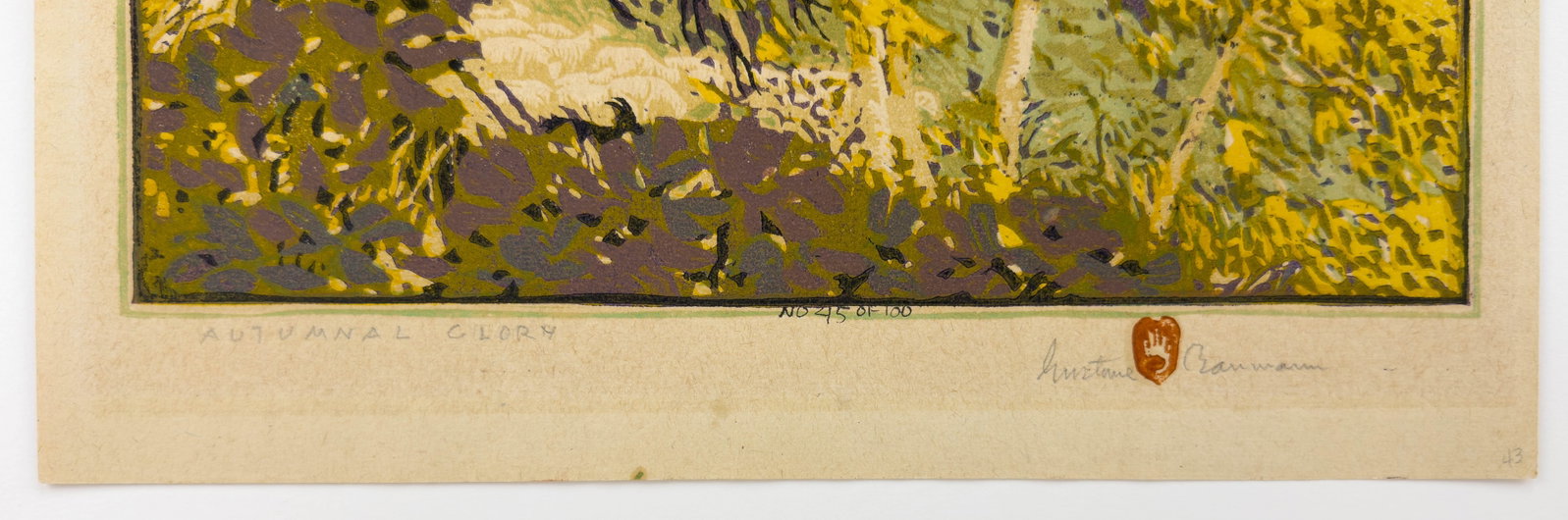 Gustave Baumann "Autumnal Glory" Woodblock Print #45/100 Arts & Crafts Framed - 9