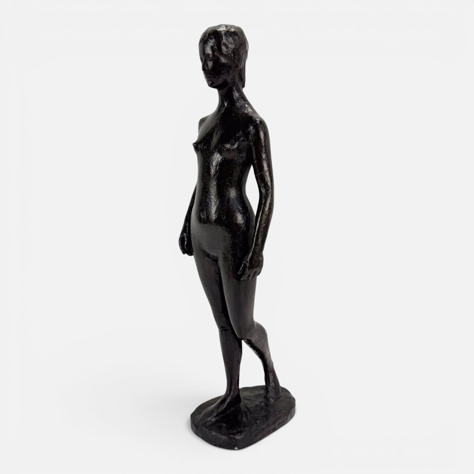 Louis Derbre Bronze Pensive Standing Nude Woman Sculpture 3/6: Ca. last half 20thC. Excellent original condition with no breaks or repairs. For shipping, we highly recommend Donald Camden at UPS Store 4608. Alternatively, reach out to one of our preferred shipper