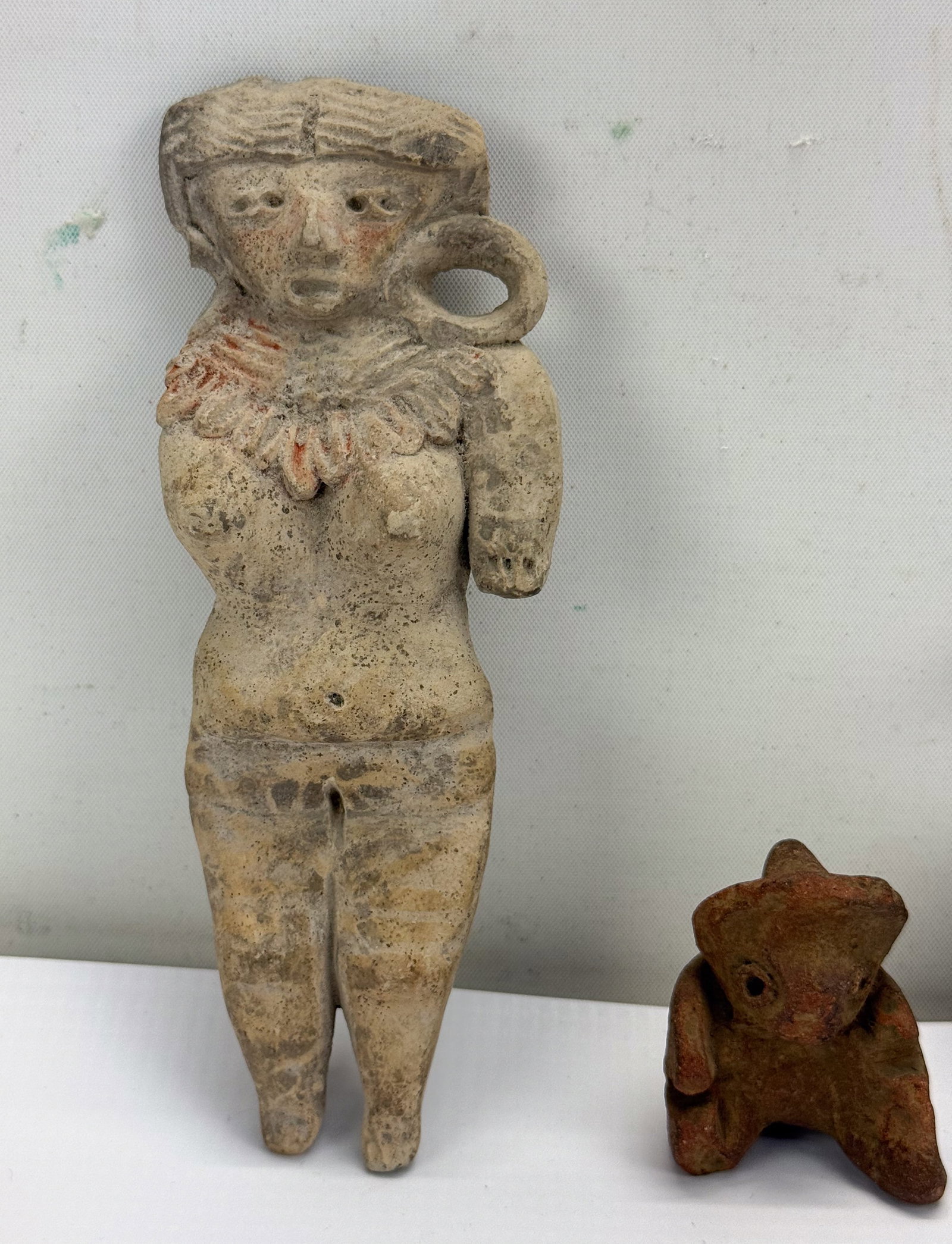 Three Pre-Columbian Figural Pottery Figures - 3