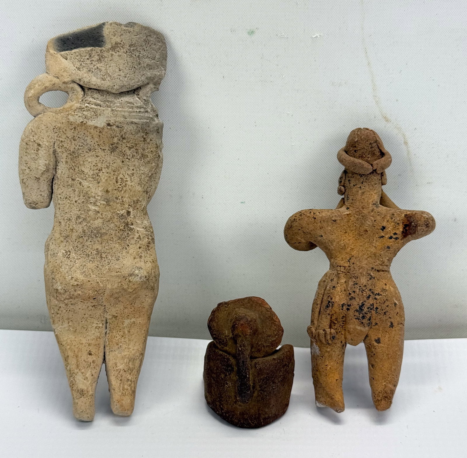 Three Pre-Columbian Figural Pottery Figures - 6