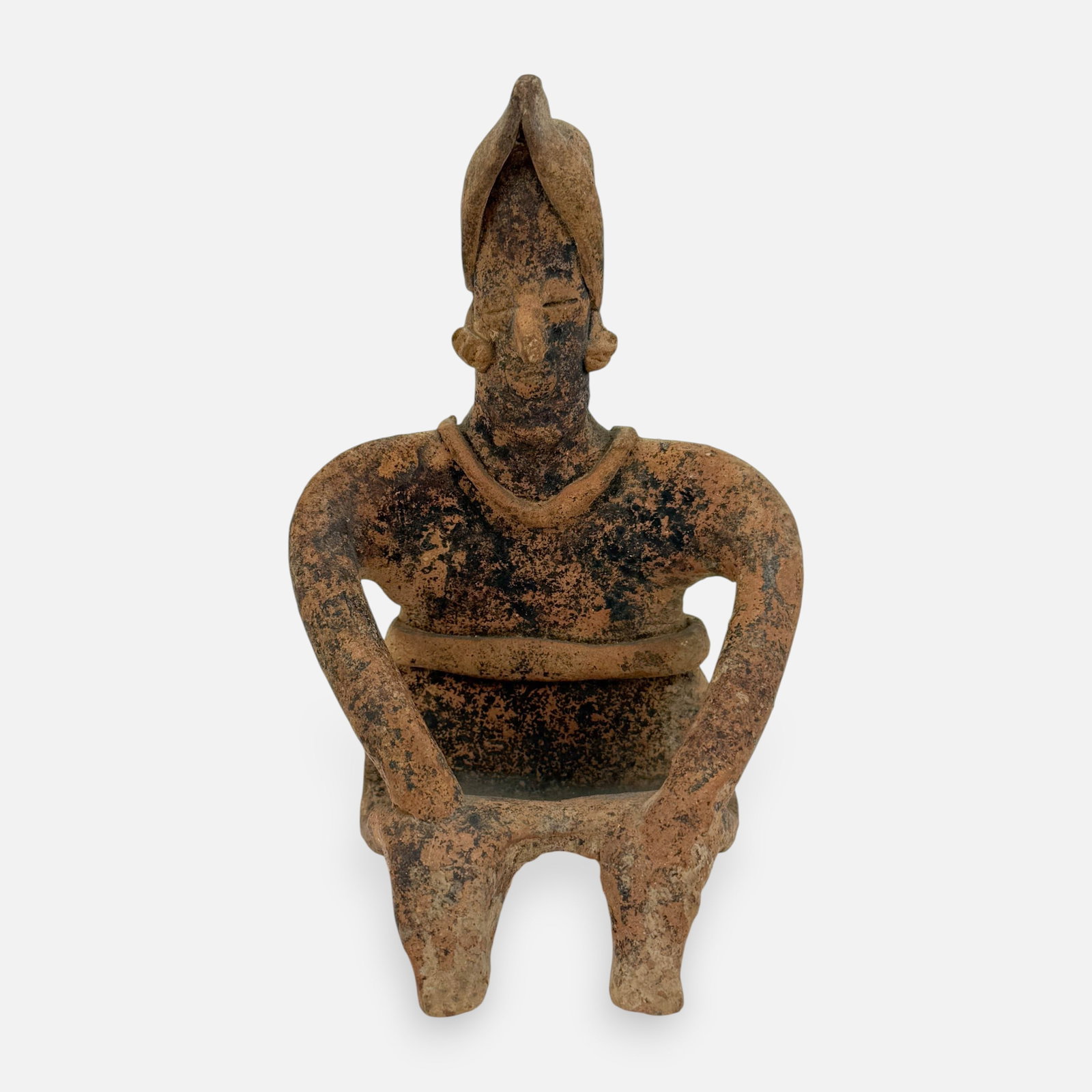 Pre-Colombian Colima Seated Pottery Figure: Ca. 300 BC - 300 AD, Mexico. For shipping, we highly recommend Donald Camden at UPS Store 4608. Alternatively, reach out to one of our preferred shippers listed at the link below or elect for LiveShip