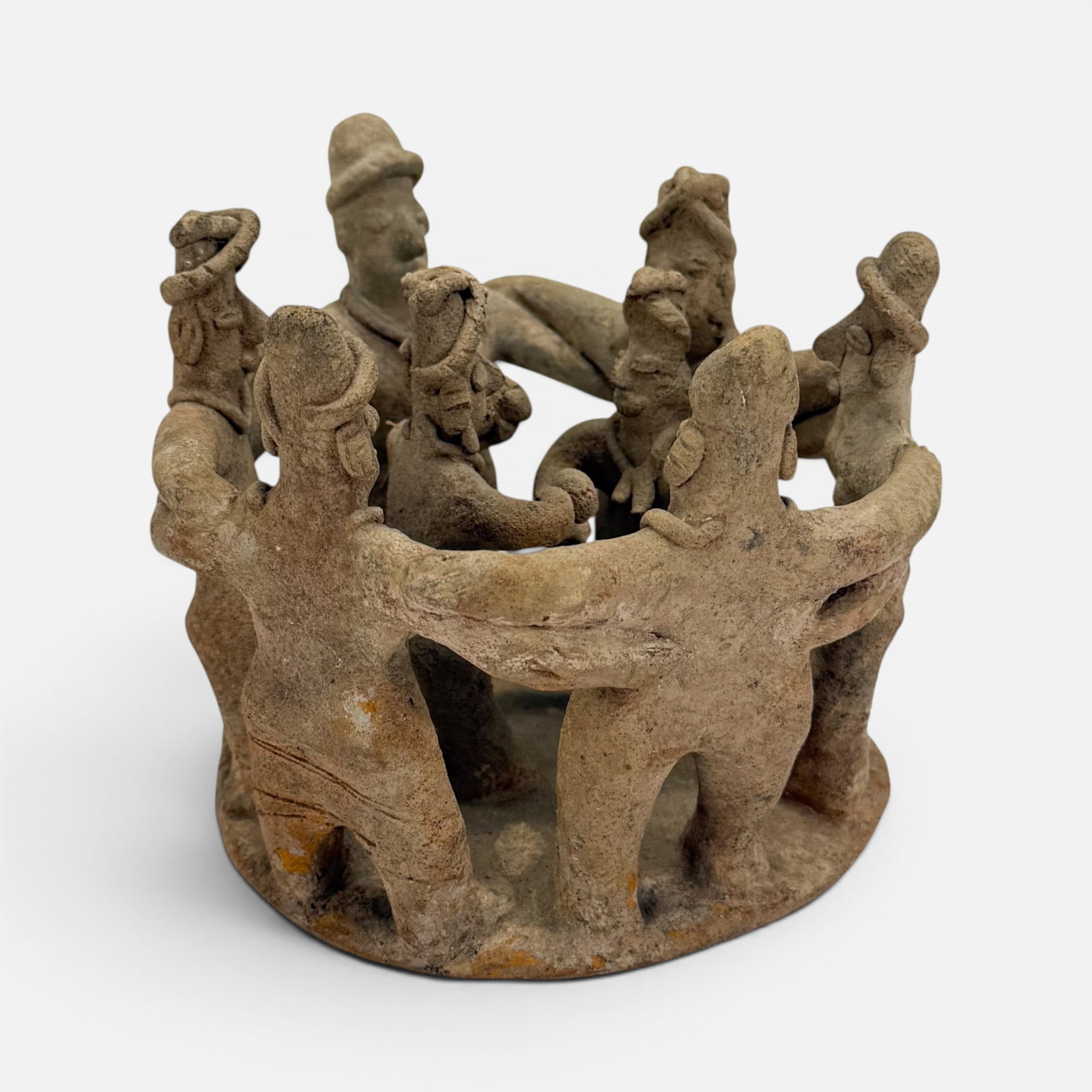 Pre-Columbian Colima Pottery Ring of Figures Dance Group Sculpture: 300 BC - 300 AD, Mexico. For shipping, we highly recommend Donald Camden at UPS Store 4608. Alternatively, reach out to one of our preferred shippers listed at the link below or elect for LiveShipping