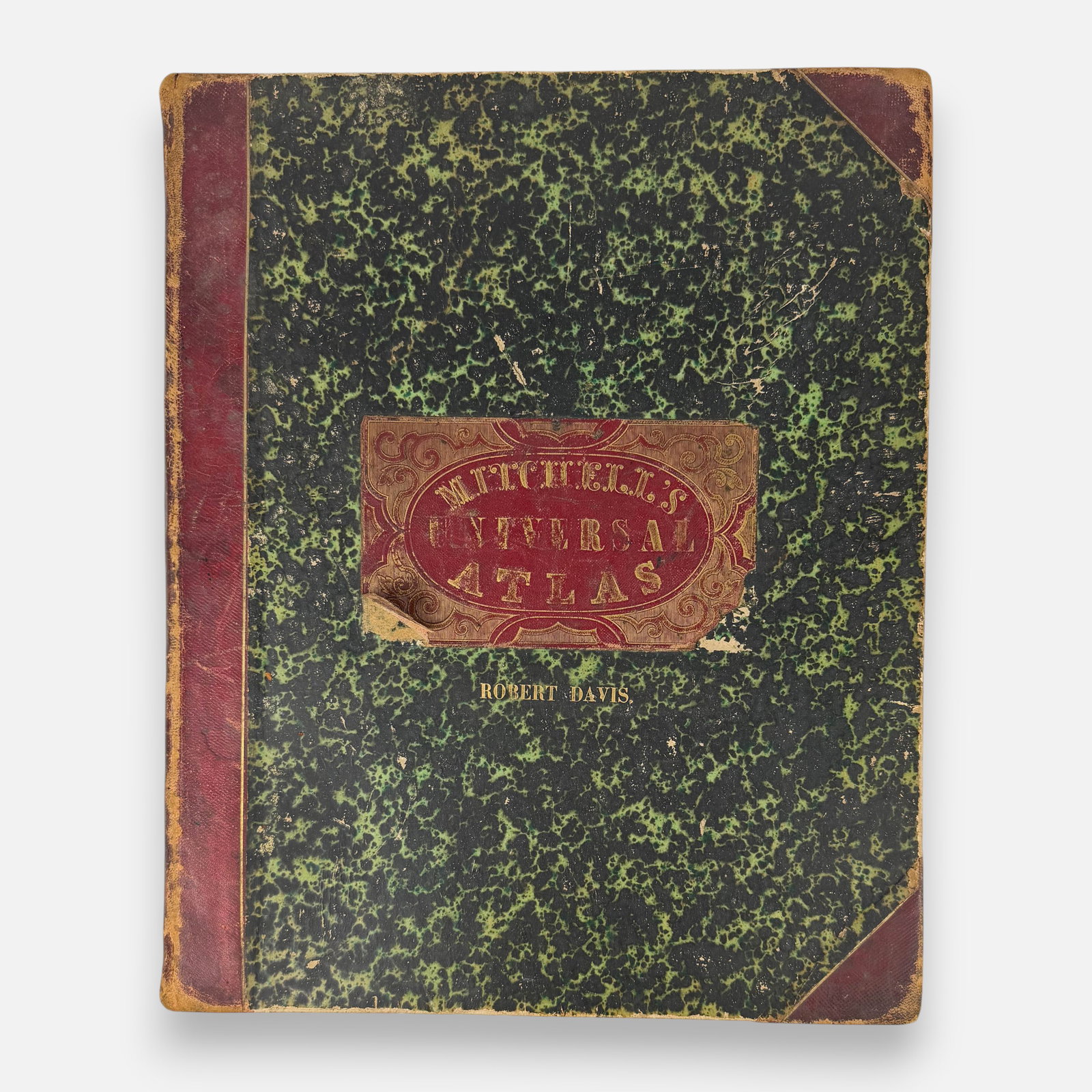 Robert Davis "Mitchell's Universal Atlas" Antique 19thC Atlas of the World: 1855 edition. Good age-appropriate condition. For shipping, we highly recommend Donald Camden at UPS Store 4608. Alternatively, reach out to one of our preferred shippers listed at the link below or e
