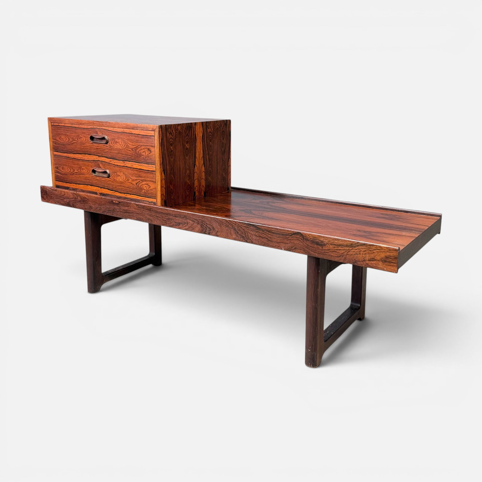 Torbjorn Afdal for Bruksbo Norwegian Modern Rosewood "Krobo" Bench w/Chest (1 of 11)