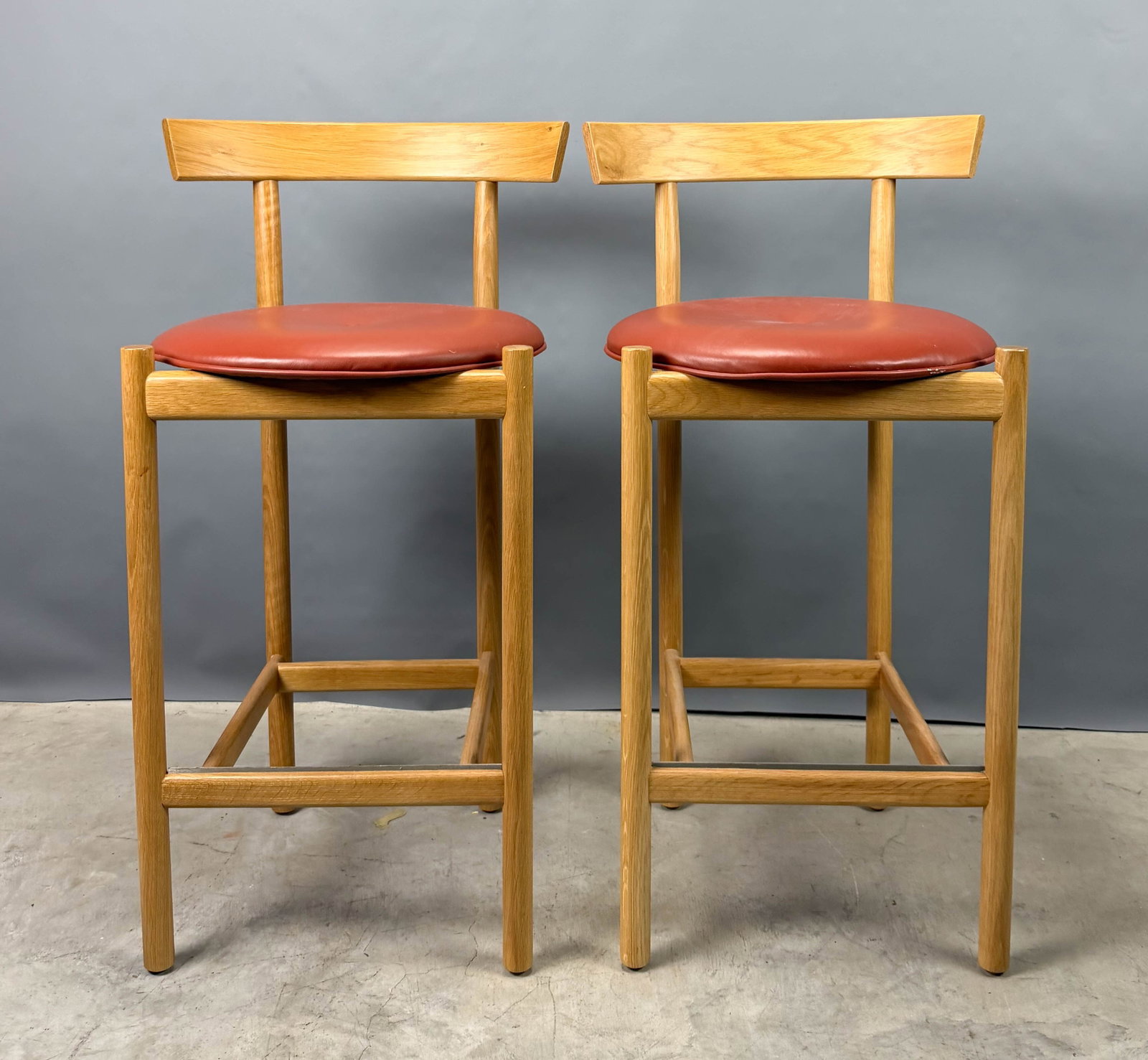 Pair Herman Miller "Comma" Bar Stools - 2