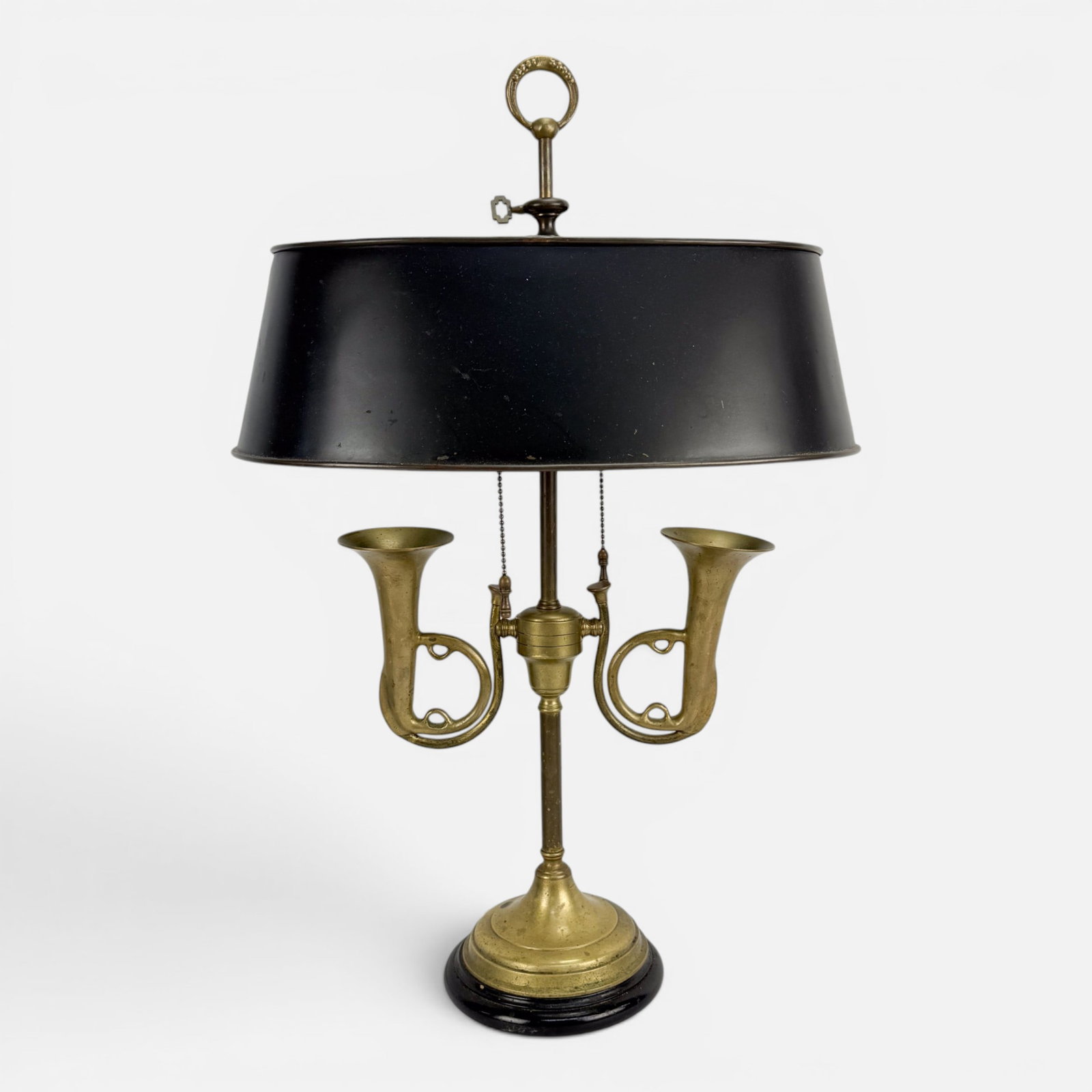 Wildwood Figural Brass Horn Bouillotte Table Lamp (1 of 12)