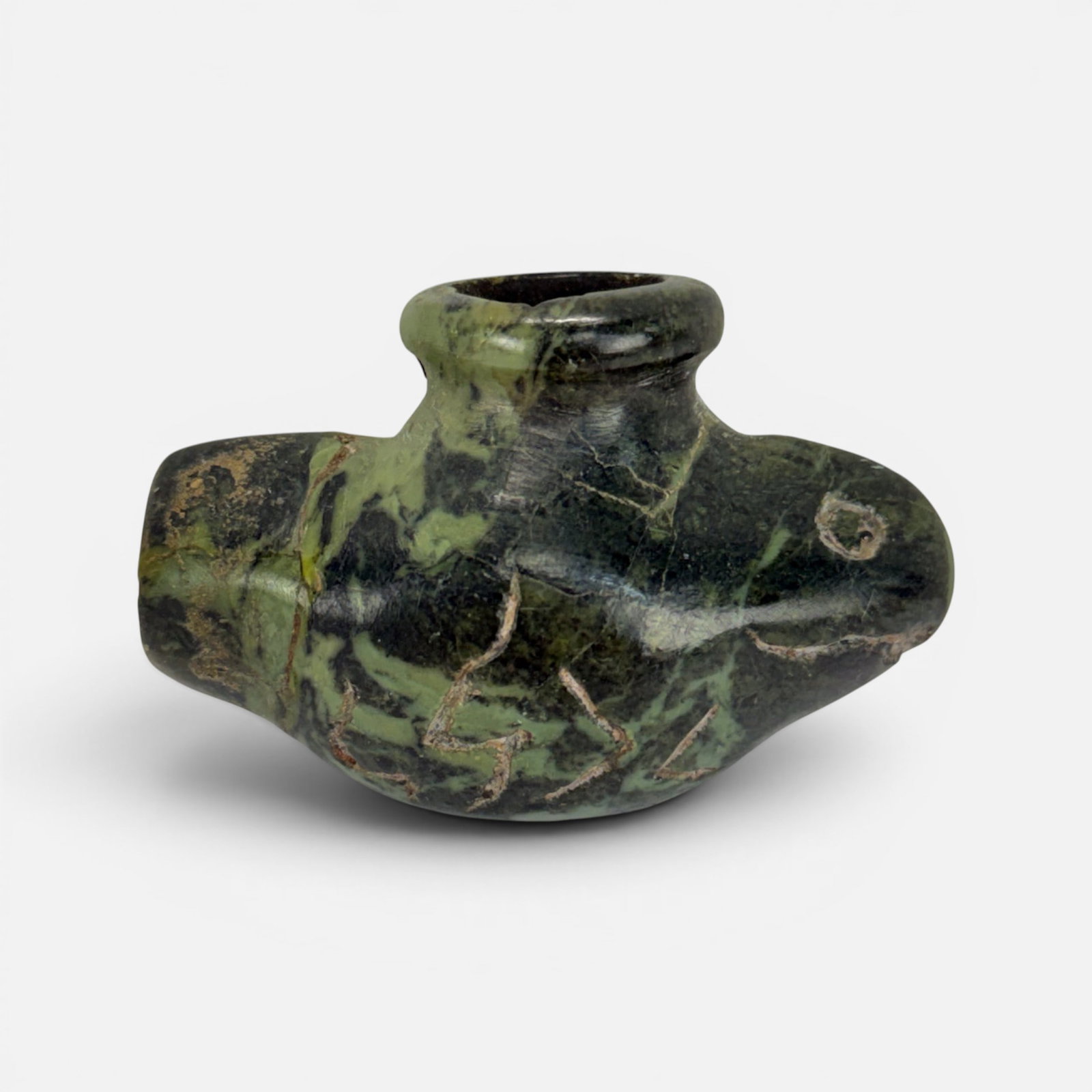Antique Carved Stone Figural Stone Pipe: For shipping, we highly recommend Donald Camden at UPS Store 4608. Alternatively, reach out to one of our preferred shippers listed at the link below or elect for LiveShipping in the checkout screen. 