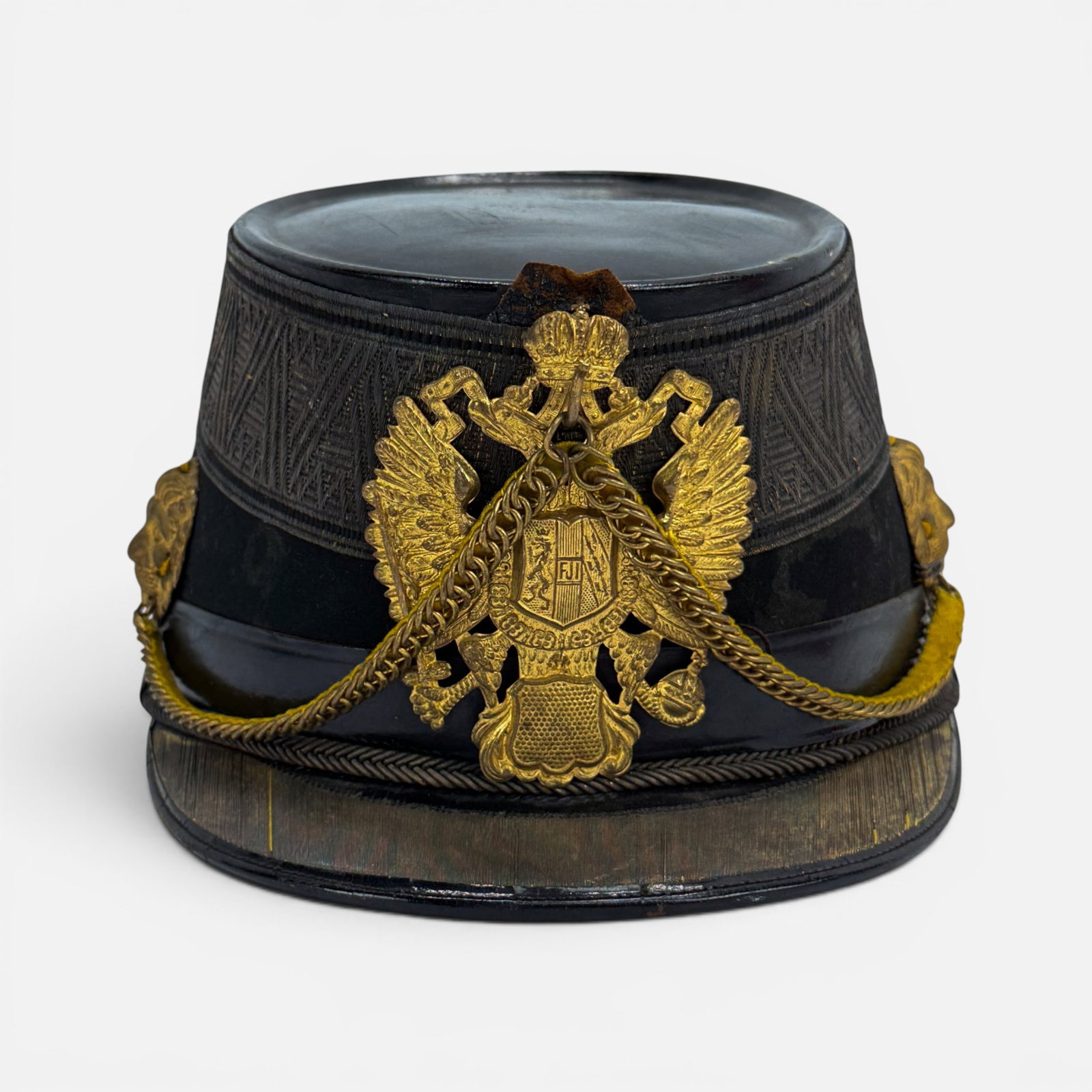 Original Antique 19thC Imperial Austrian Infantry Officer's Shako Helmet (1 of 10)