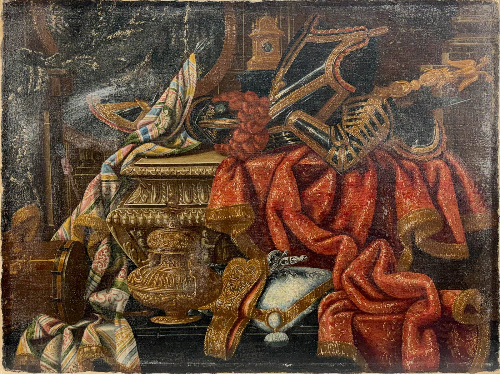 Antique Italian Still-Life Oil on Canvas Painting: Apparently unsigned. For shipping, we highly recommend Donald Camden at UPS Store 4608. Alternatively, reach out to one of our preferred shippers listed at the link below or elect for LiveShipping in 